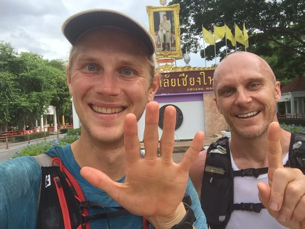 Ben and I after running 51 km.