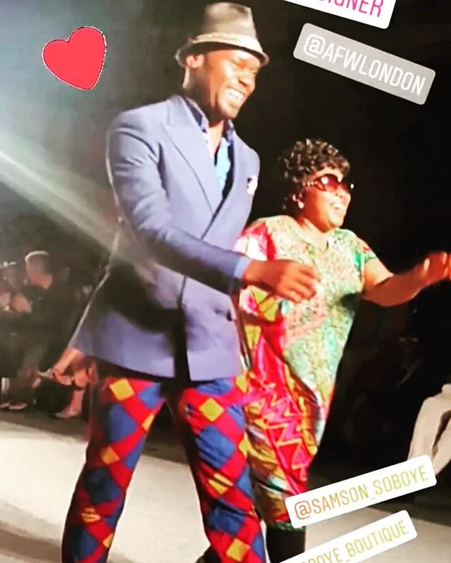 Fashion Designer Samson Soboye with his mother at AFWL 2018