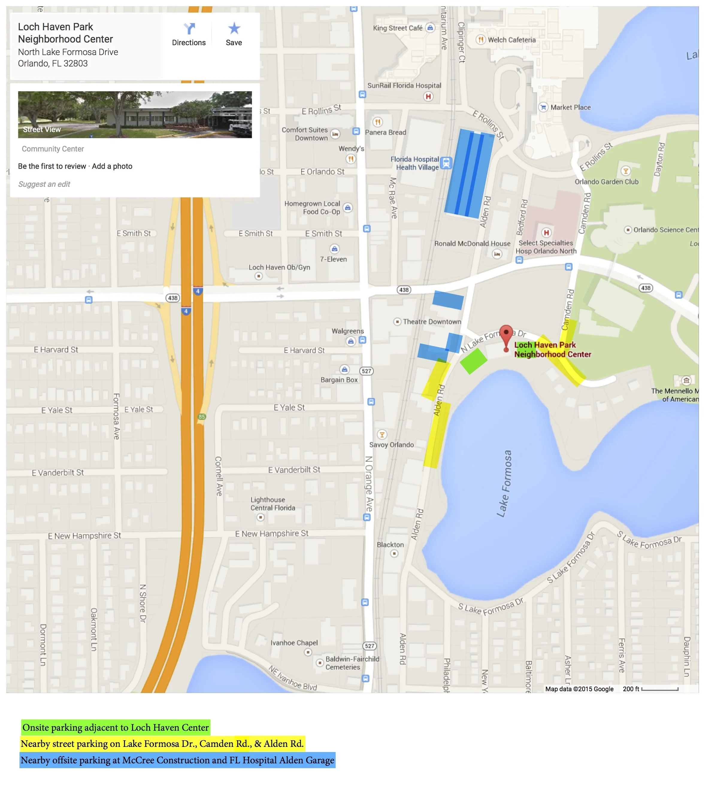 Loch Haven Neighborhood Center Parking