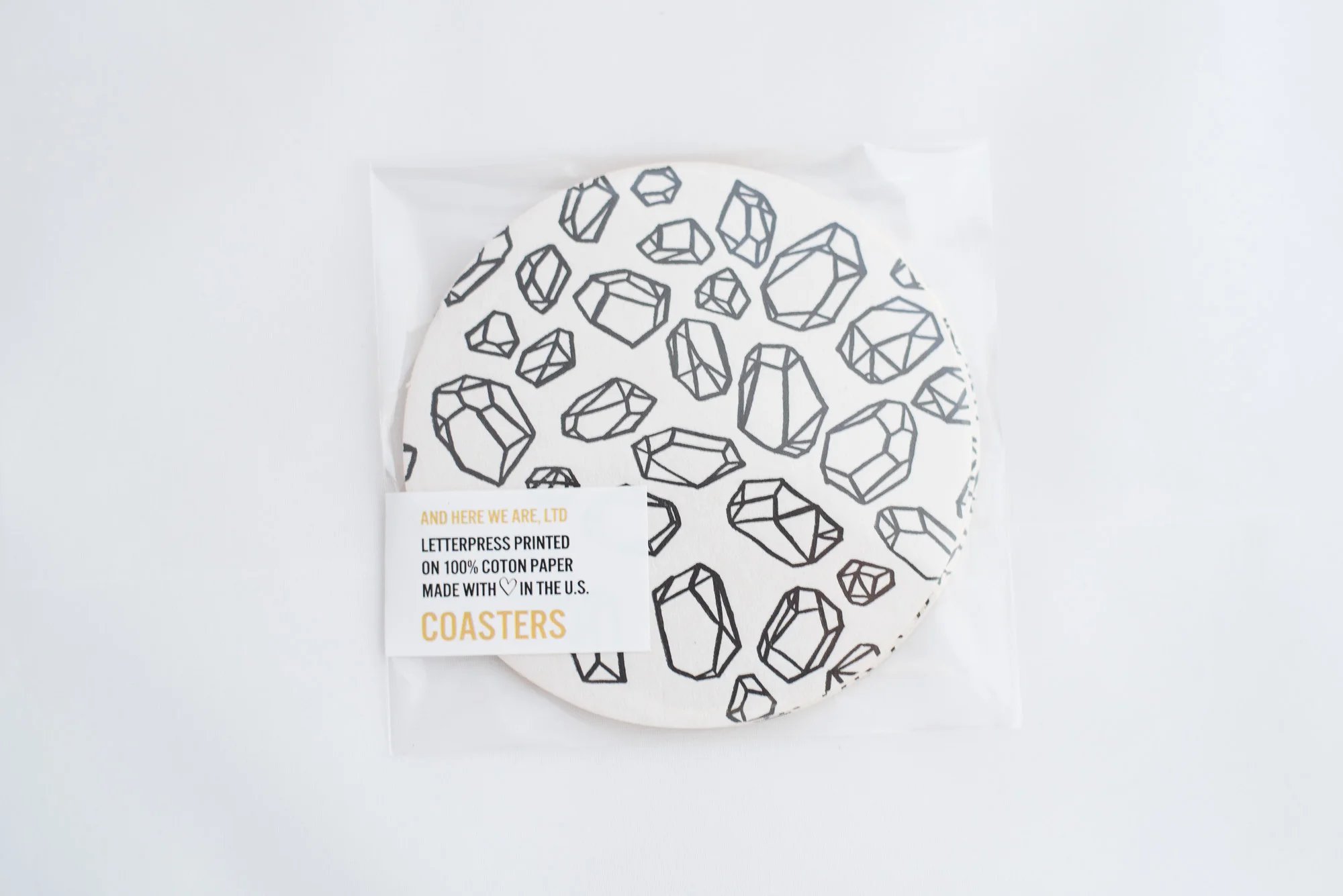 Paper + Petal Care Package Delivery Gift Box Gift for Friend You're a Gem Gemstones And Here We Are Paper Coasters