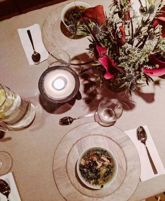 SHIITAKE MUSHROOM SOUP with sprouted wild rice &amp; chard