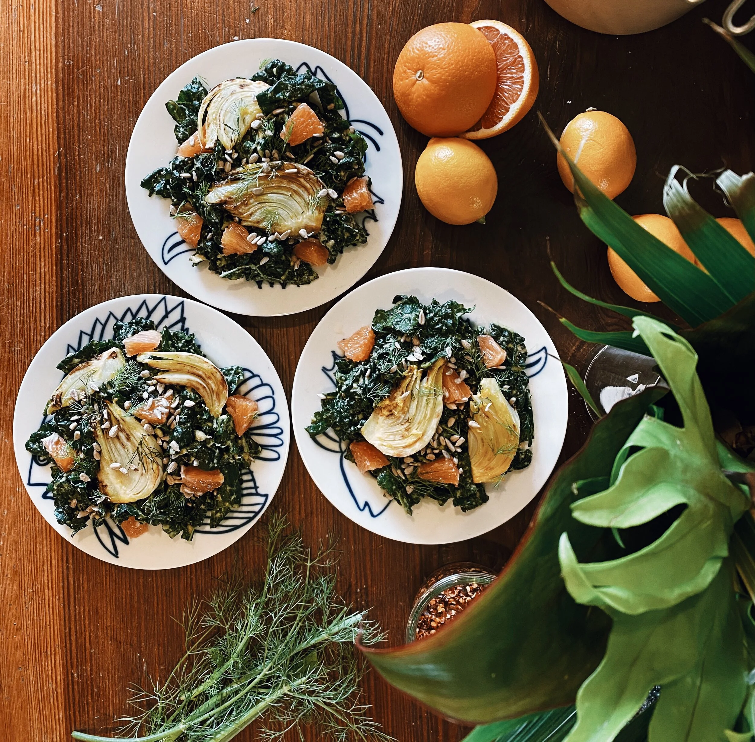 Seared Fennel with Citrus, Kale &amp; Avocado