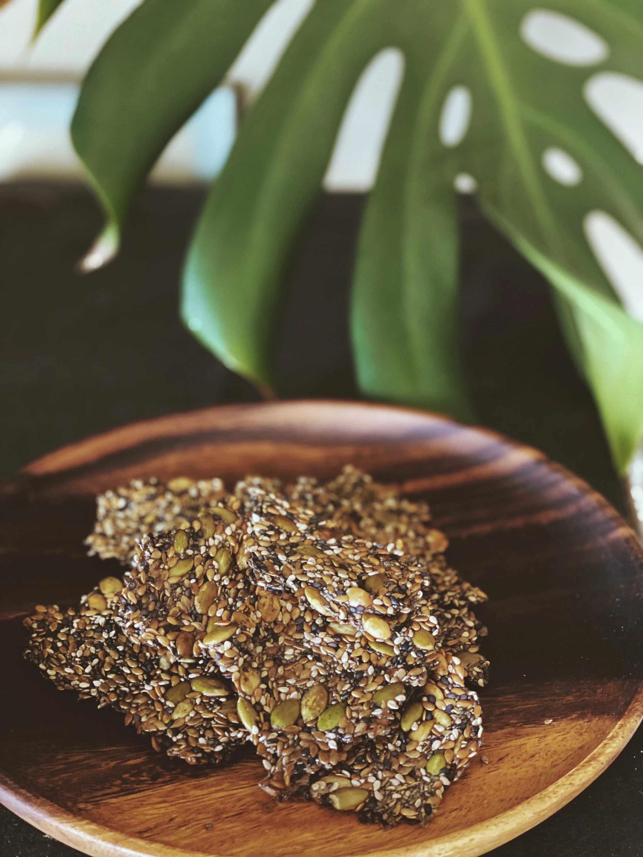 Chia Flax Crackers with Pepita + Sesame
