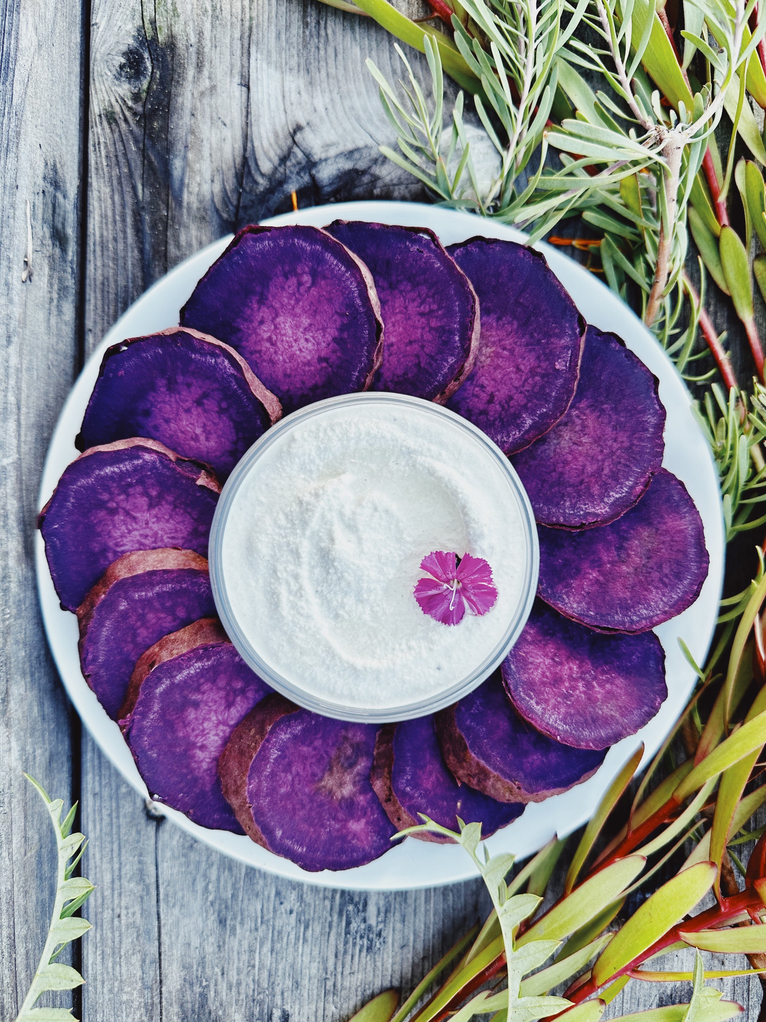 Sweet Potato Rounds w/ Black Truffle Cashew Cream 