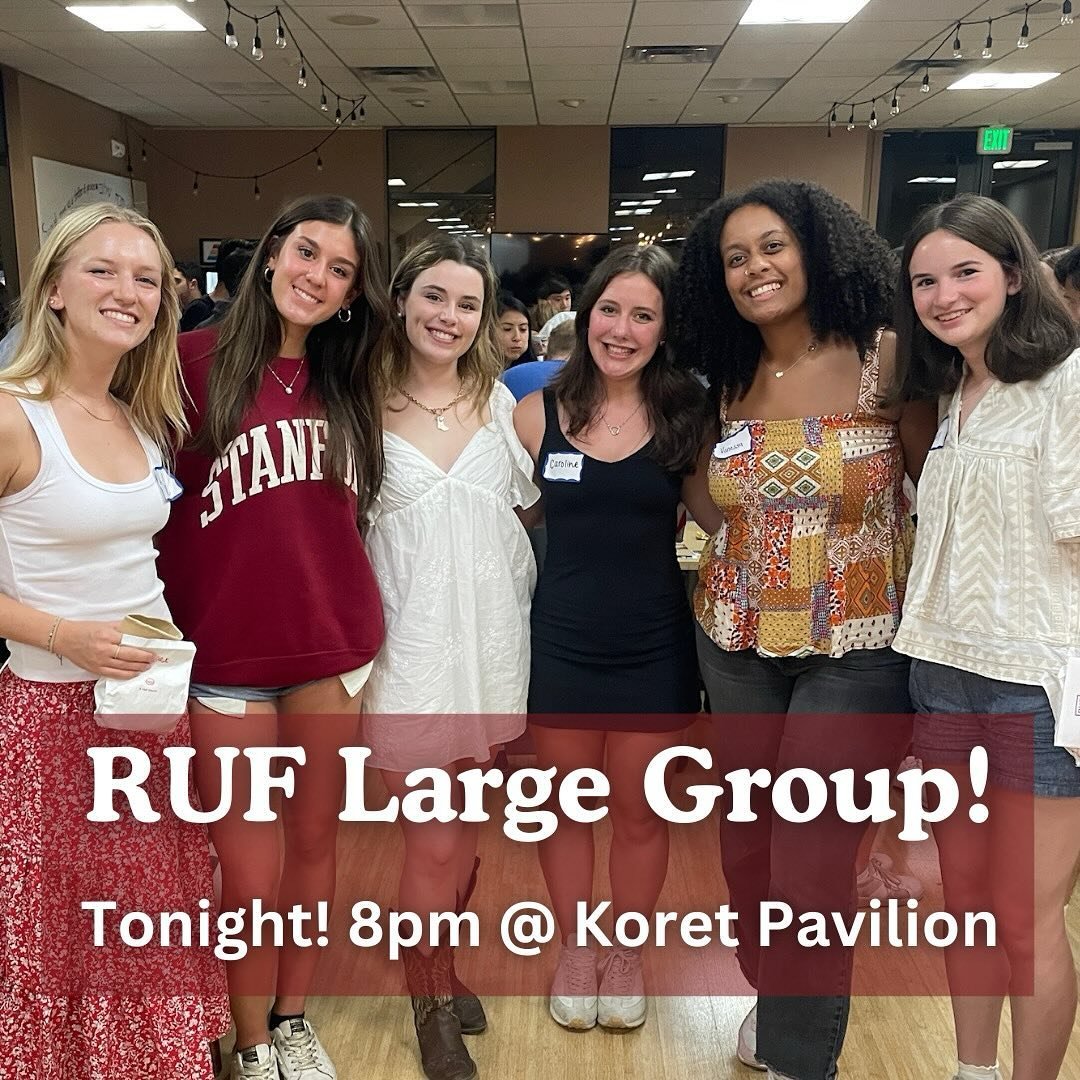Our last *regular* large group of the quarter! We&rsquo;ll wrap up the Sermon on the Mount tonight. 8 PM in Koret pavilion. (In 2 weeks we&rsquo;ll have Lessons &amp; Carols, same time &amp; place!)