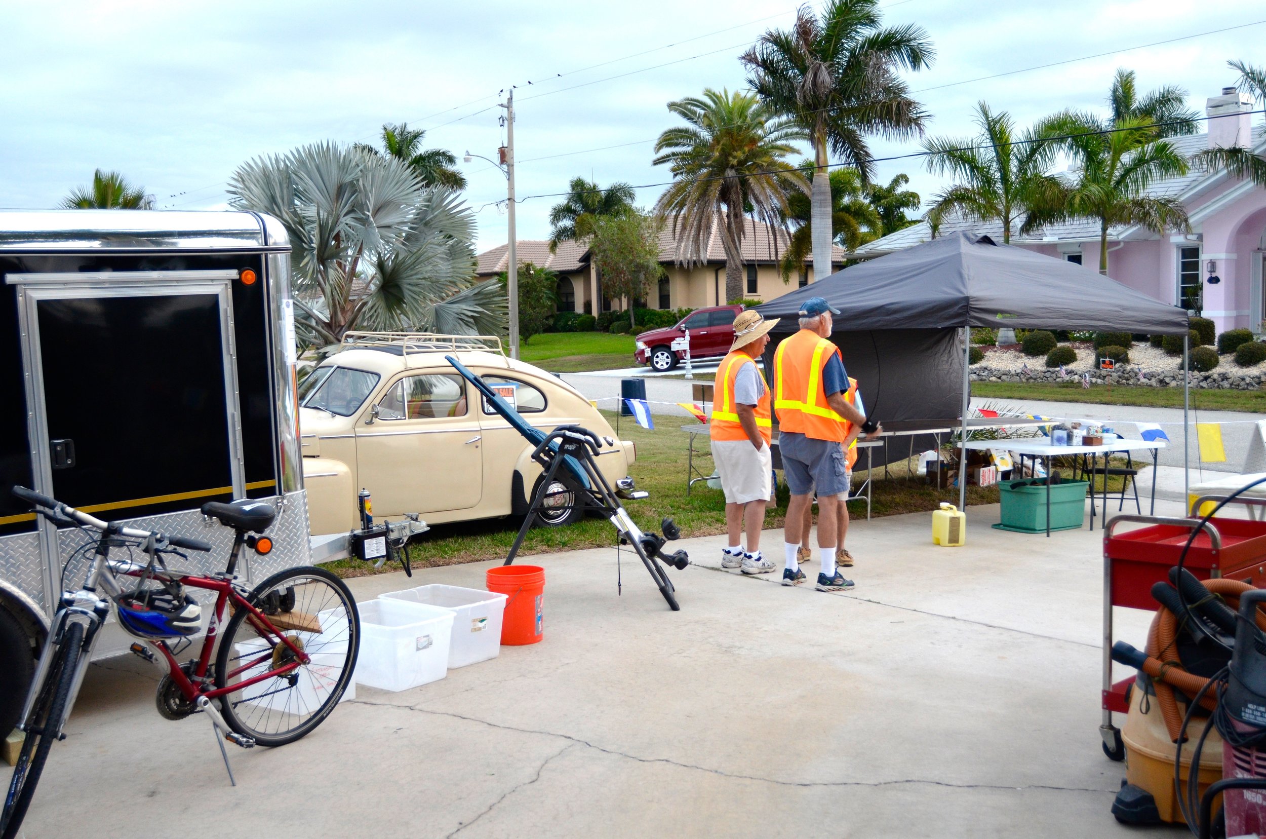 The yard sale tent. 615 people attended...YIKES!