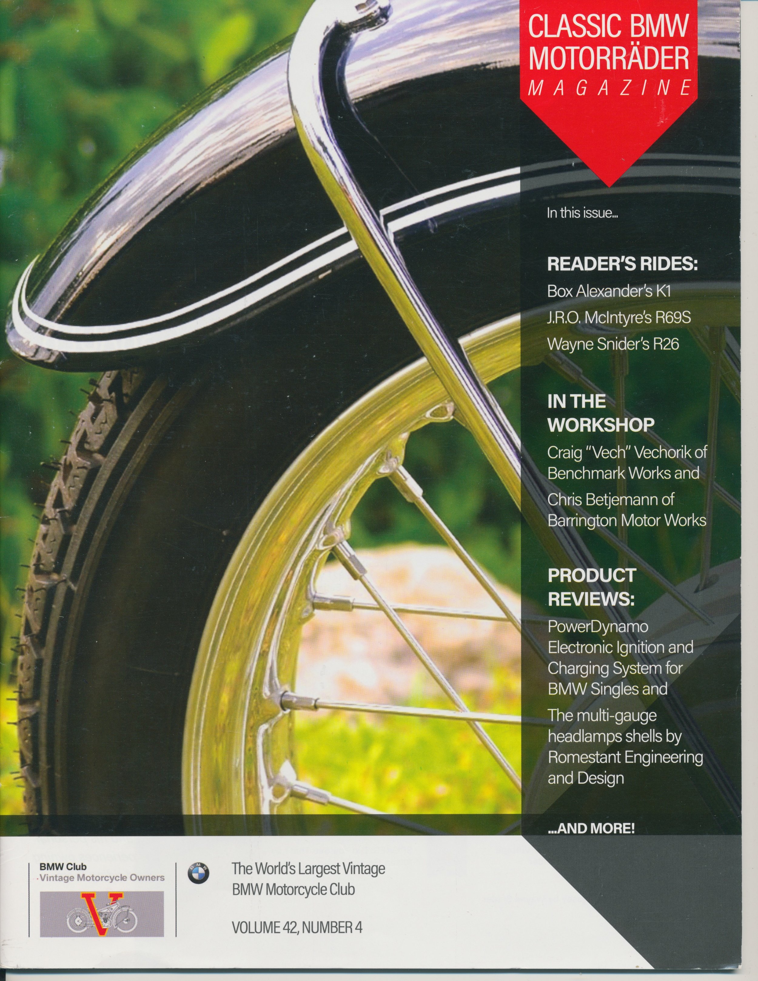 The magazine cover. This shows the front wheel of my bike and references my bike in the "Reader's Rides" tab.