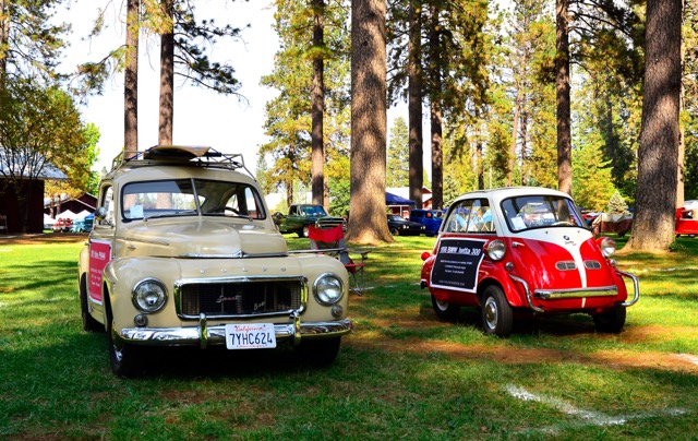 The Volvo and the Isetta at the local car show. This show was held at the Nevada County Fairgrounds...a great spot. Lots of shade, good food and cars from all over California.
