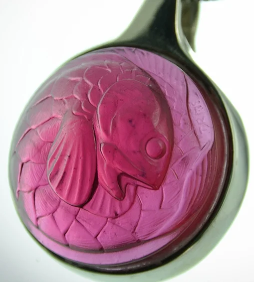 Kiln cast crystal small fish pendant