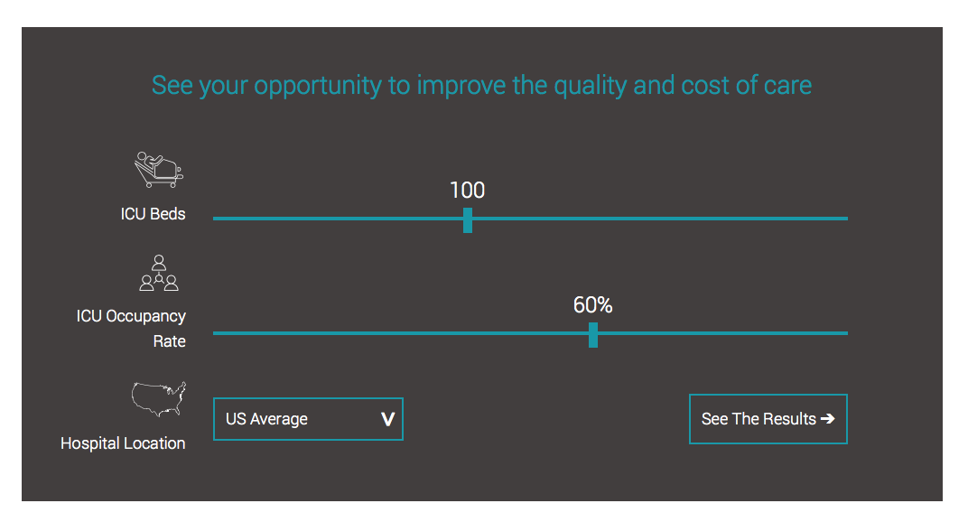 Website, interactive ROI calculator