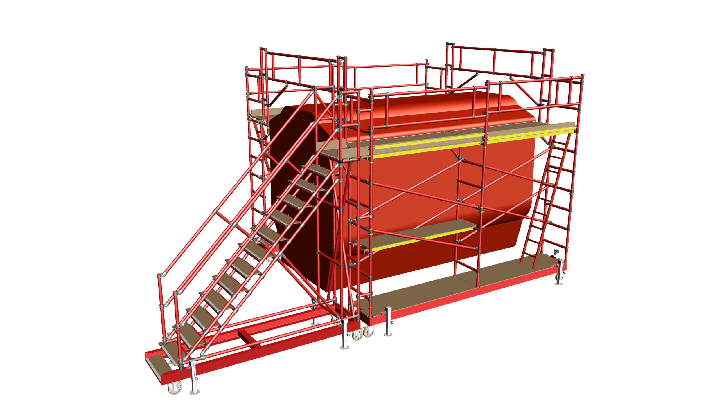 28. Fibreglass train roof access system