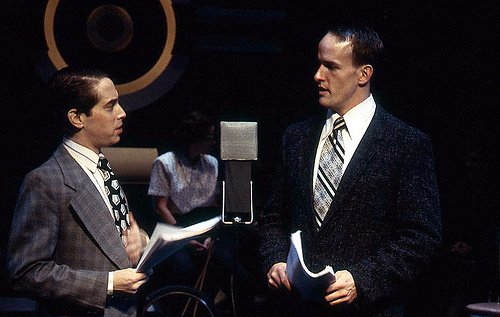 Scene of two men conversing.
