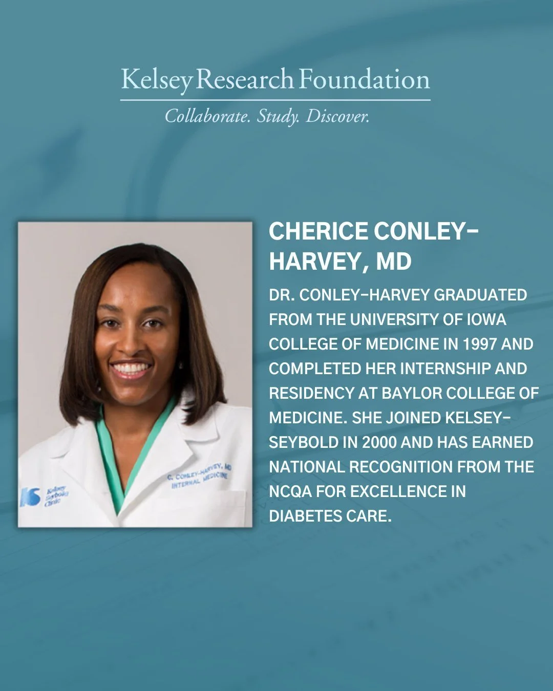 BEHIND THE BOARD!

👋 Meet Cherice Conley-Harvey, MD! 

🎓 Graduated from the @iowamed and completed her internship at @bcmhouston then went on to complete her residency in the specialty at the college.

🏆 Been recognized with a prestigious national
