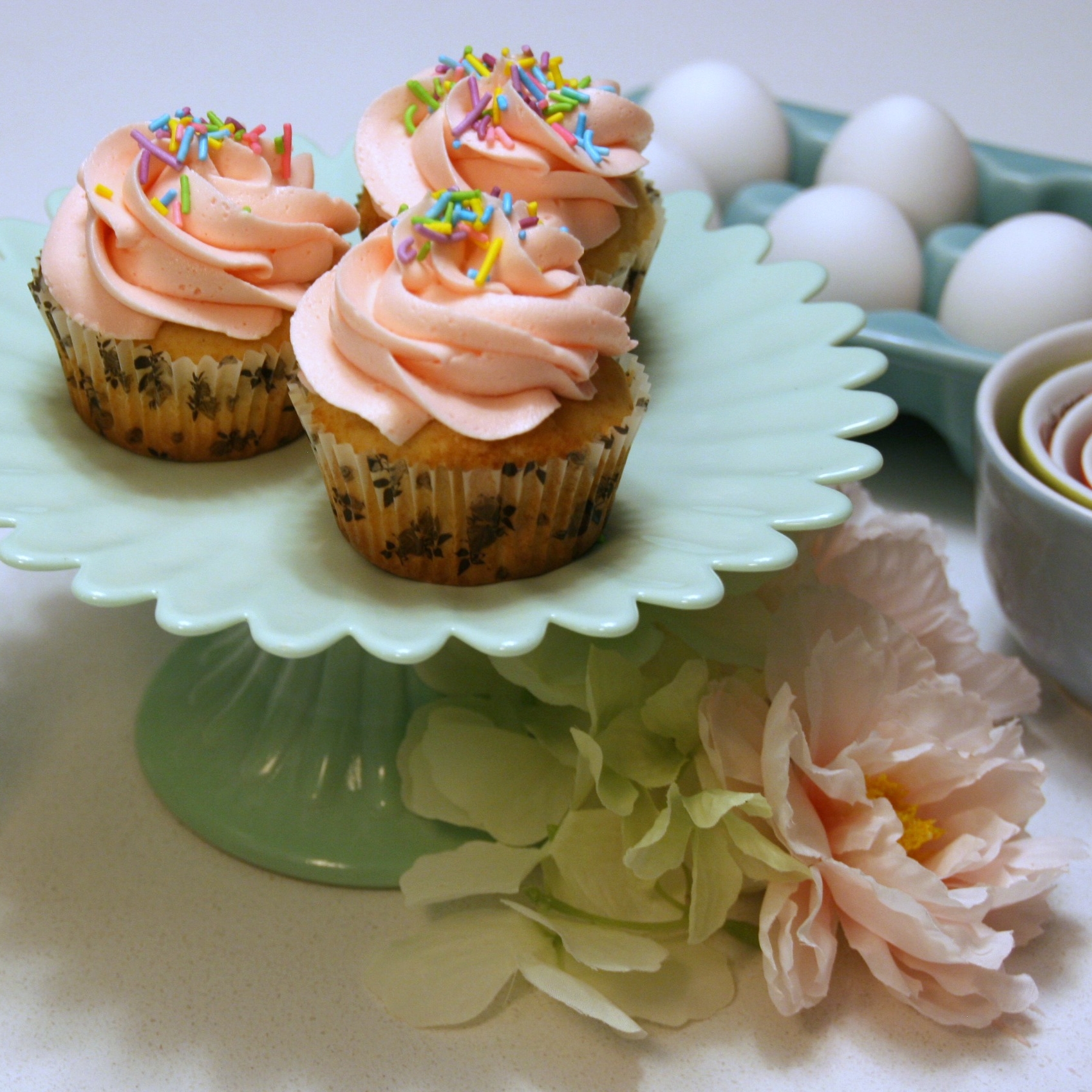 Pink Frosted Cupcakes