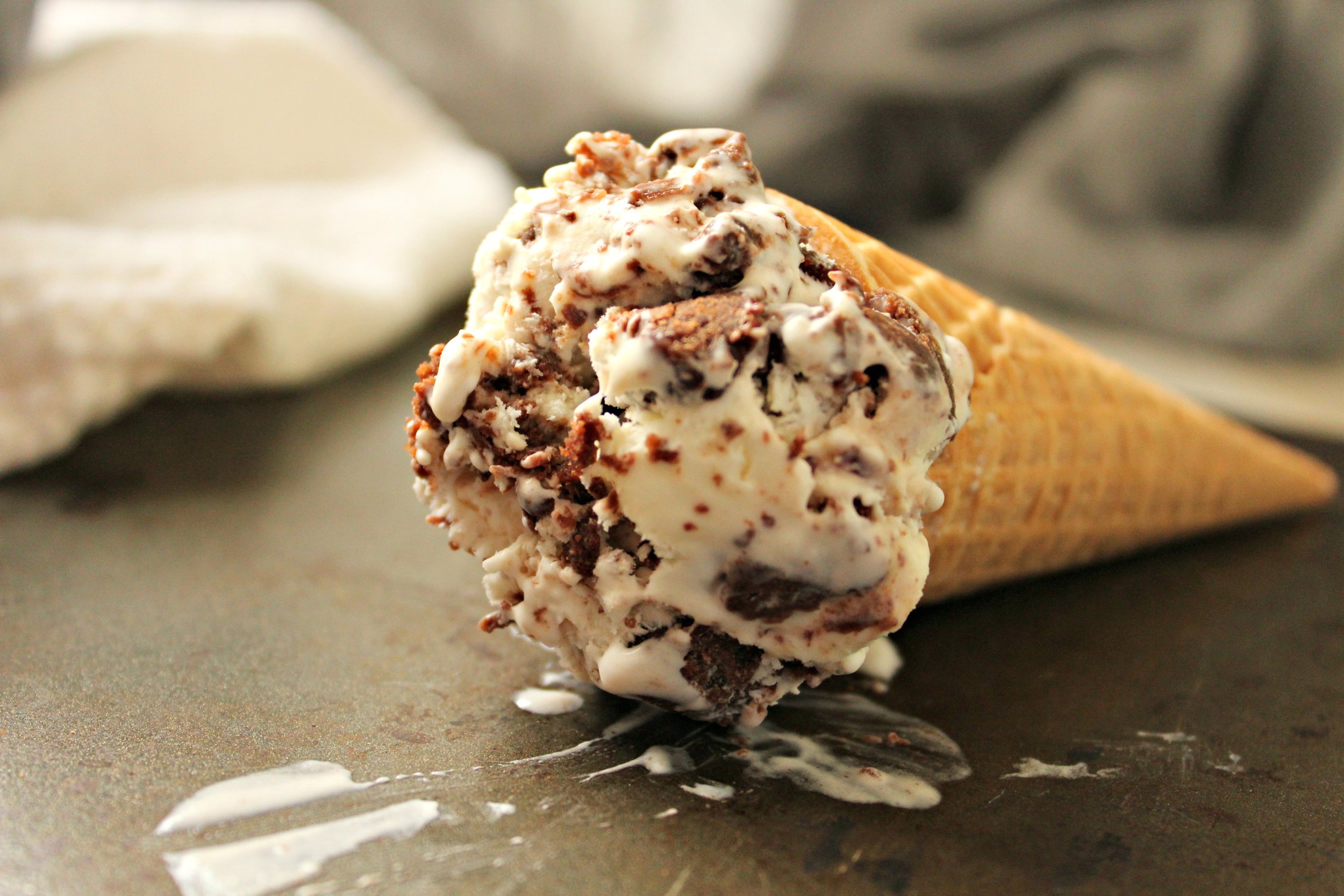 No Churn Nutella Peanut Butter Brownie Explosion Ice Cream
