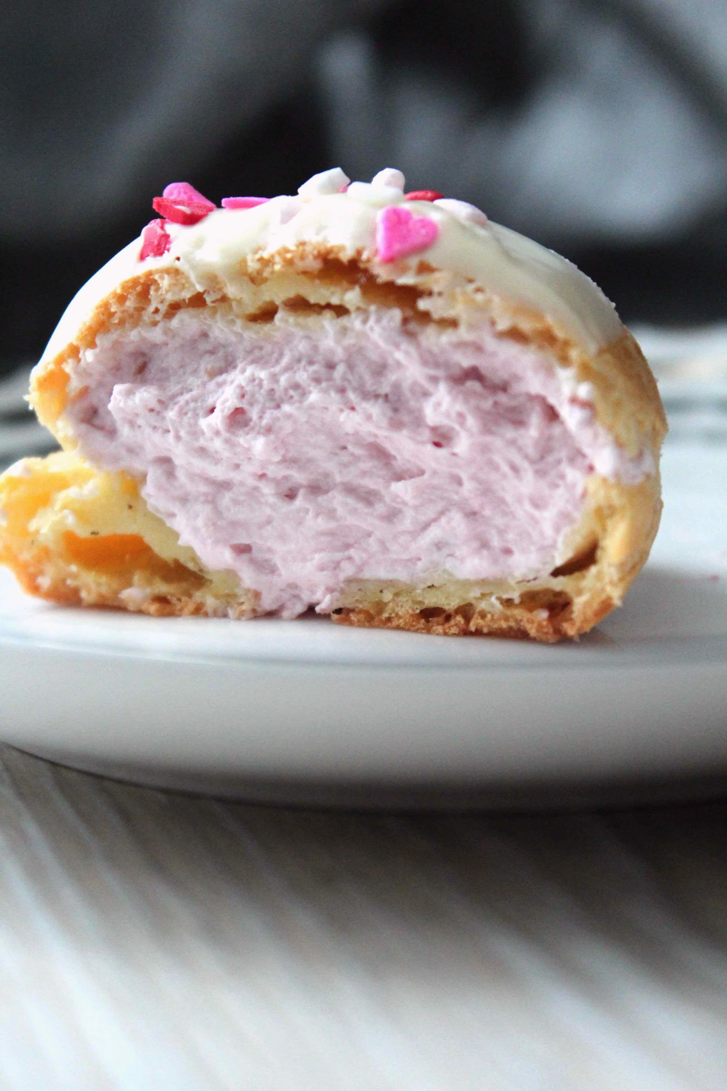 White Chocolate Raspberry Cream Puffs — by Jaclyn
