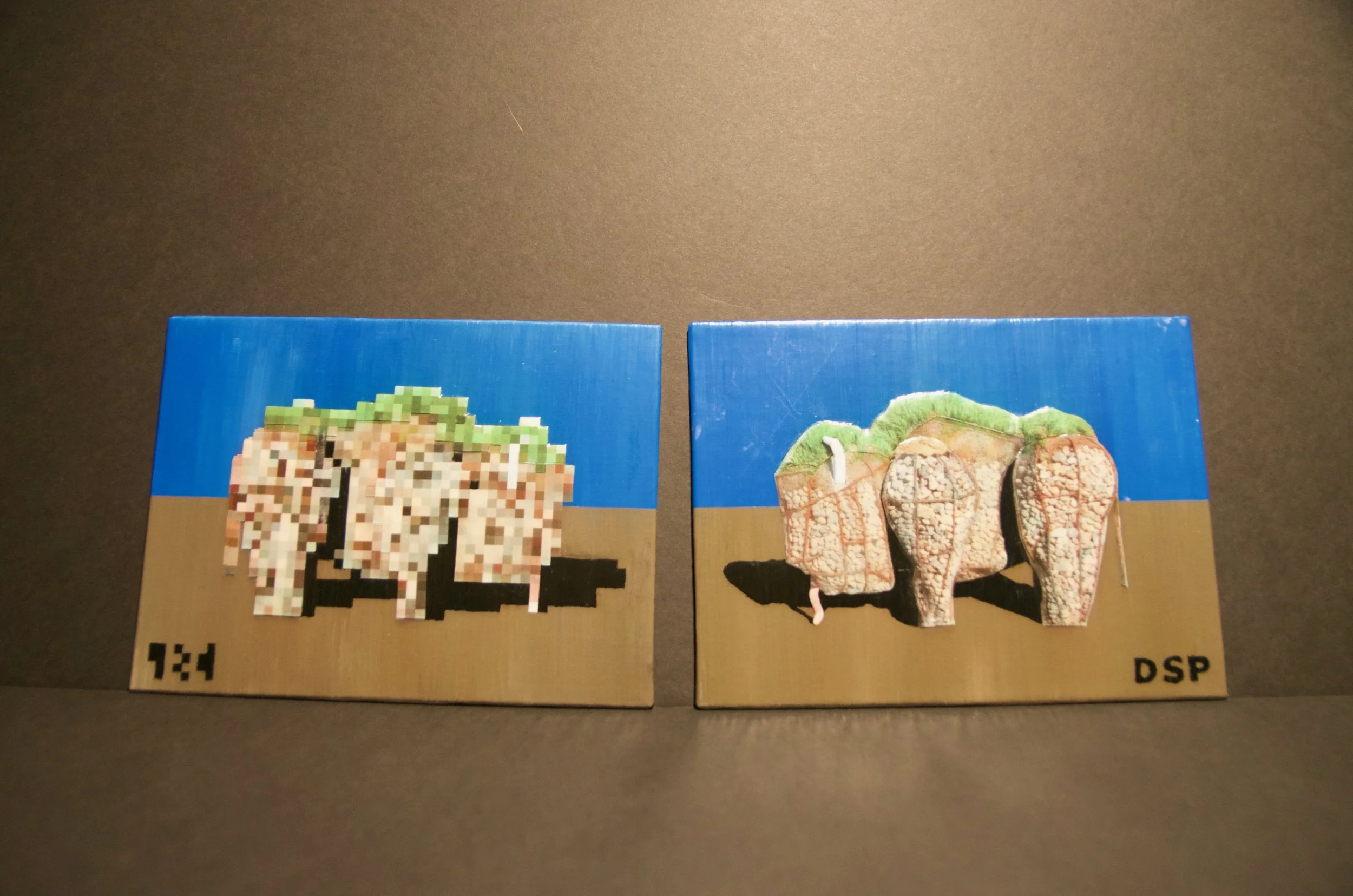 DANIEL PODGORSKI Acrylic, clear adhesive, paper, and ink on canvas | 6”x18” (unframed) Value: $125 | Minimum bid: $100