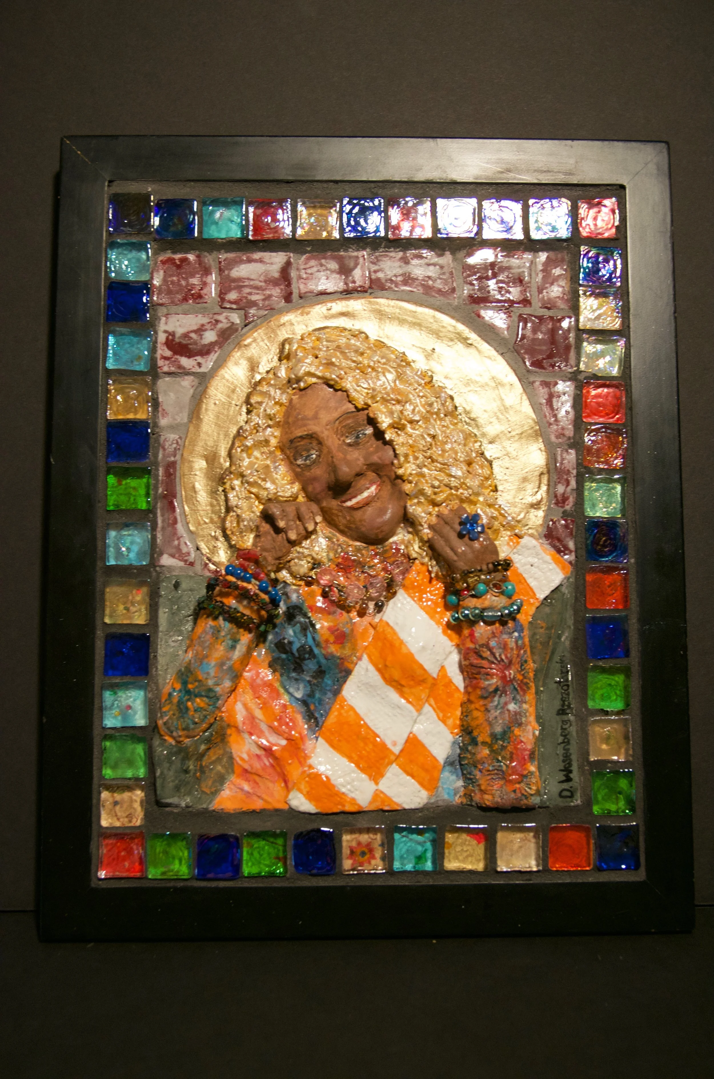 DARLENE RZEZOTARSKI Ceramic mosaic and mixed media | 11.5”x14” (framed) Value: $700 | Minimum bid: $500