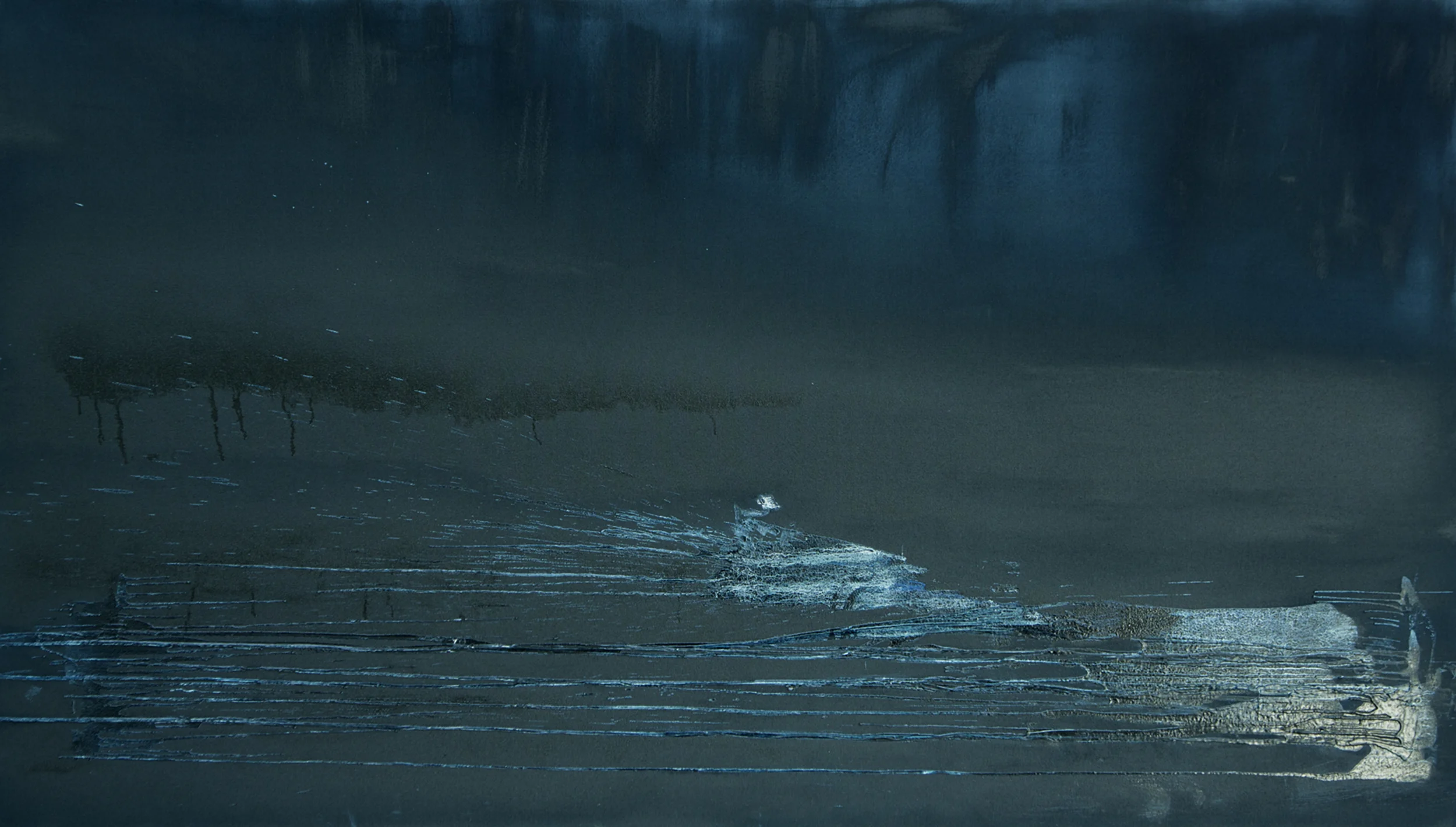 LIQUID NO.2 Beeswax and Oil on Canvas. Detail. 120cmx210cm