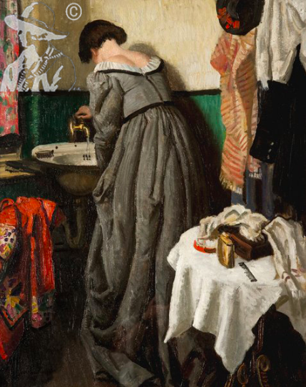 1923, Dame Laura Knight, Theatre Dressing Room.png