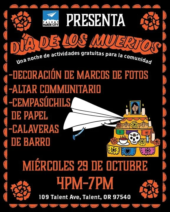 🏵️[English down below]🏵️
&iexcl;&Uacute;nete a Nosotros para Nuestros Talleres Anuales y Gratuitos de D&iacute;a de los Muertos!
 Acomp&aacute;&ntilde;anos el mi&eacute;rcoles 29 de octubre para nuestros talleres gratuitos de D&iacute;a de los Muer