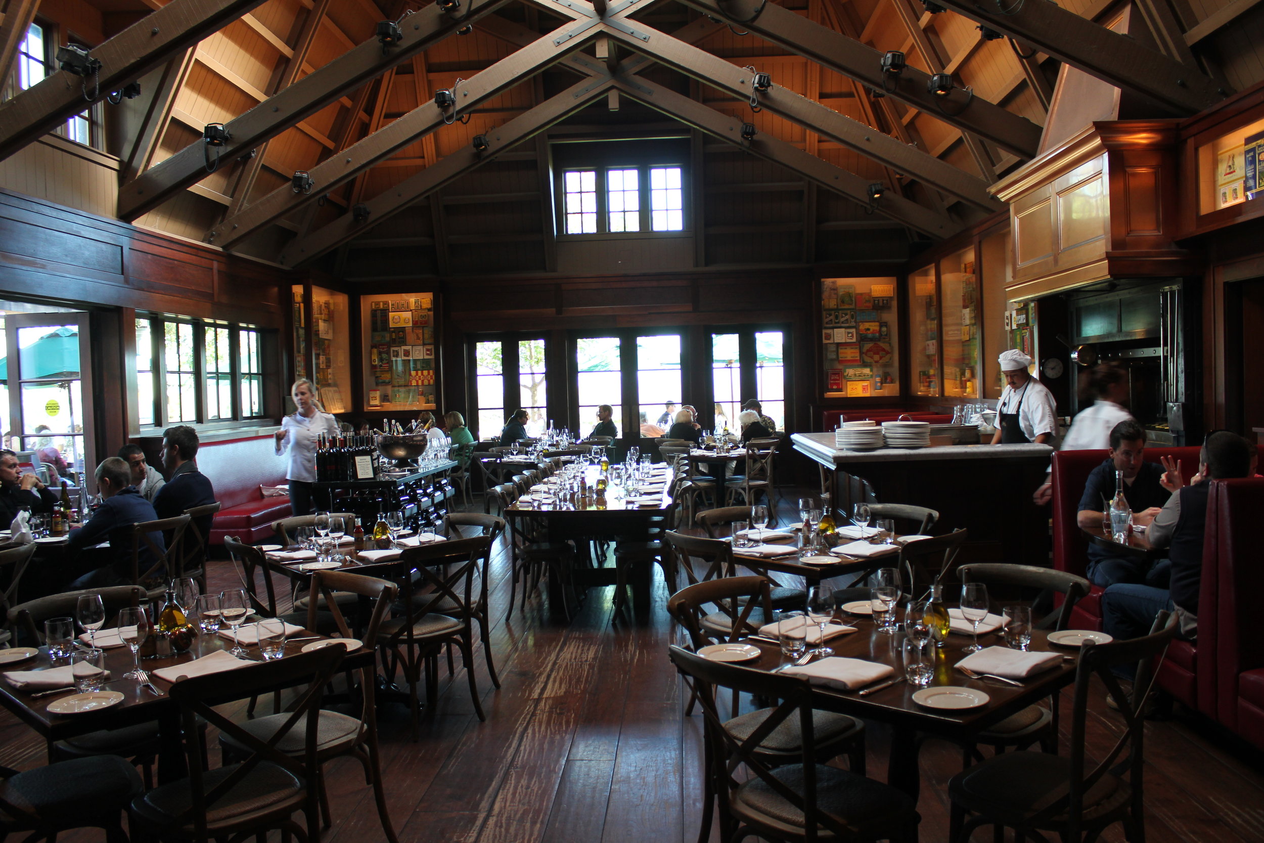 Dining room at Coppola Winery Restaurant Rustic