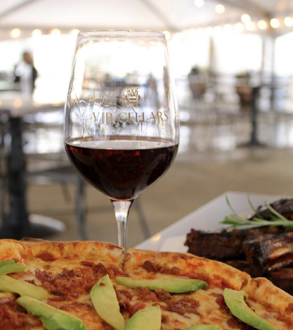 wine and pizza at VJB Cellars in Sonoma