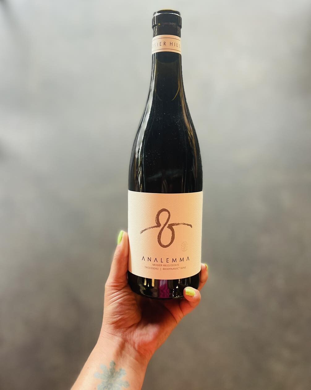 Our wine pick for the weekend is our Trousseau, both certified biodynamic in the vineyard AND the cellar!

Mosier grower and producer Analemma Wines made this Galician inspired light bodied red wine from estate fruit which showcases beautiful strawbe