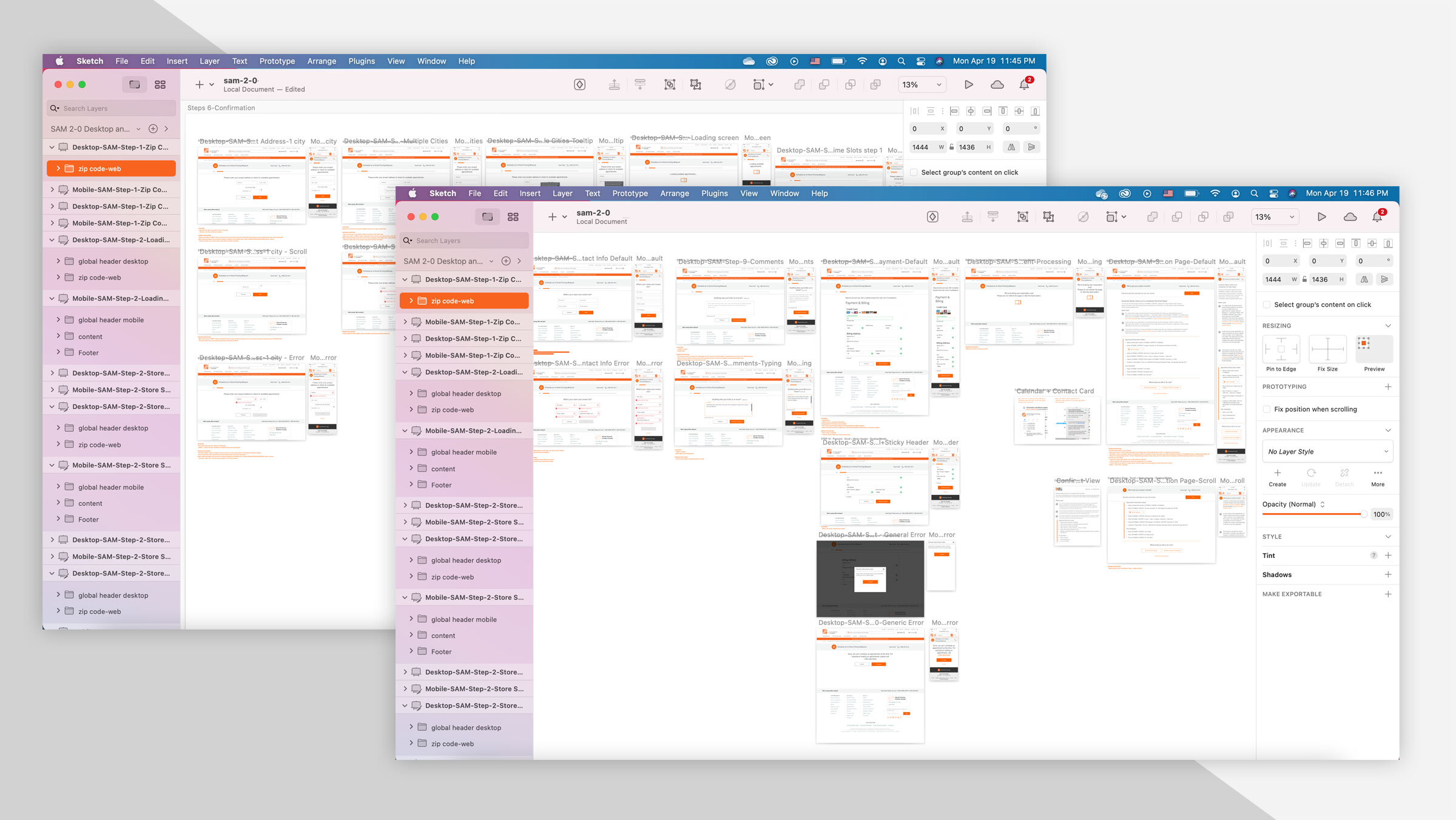 Work in progress: designing all new mockups for mobile and web app in Sketch.