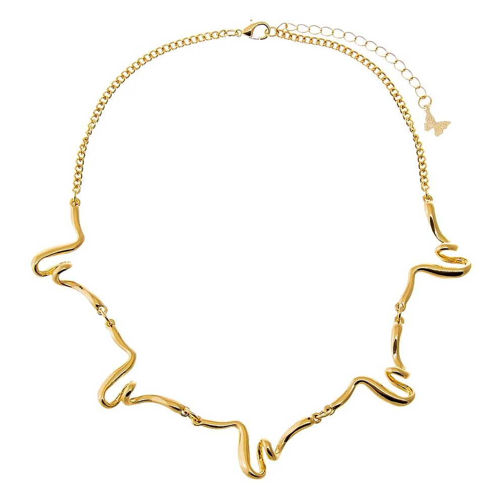 Gold Solid Squiggly Cuban Link Choker.jpg