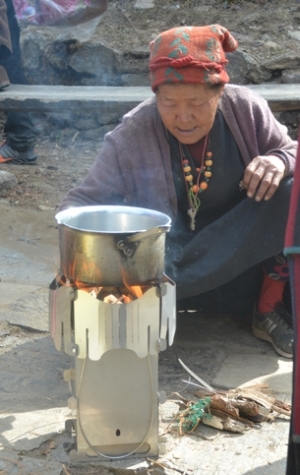 First-generation Ganesha stove in use in Brabal, Nepal