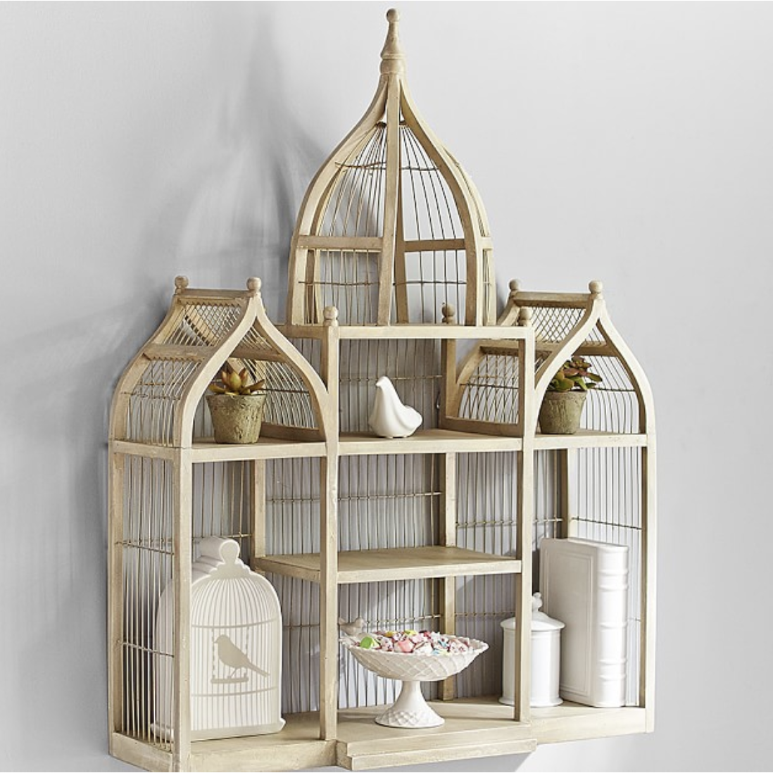 Antique Birdcage Shelf