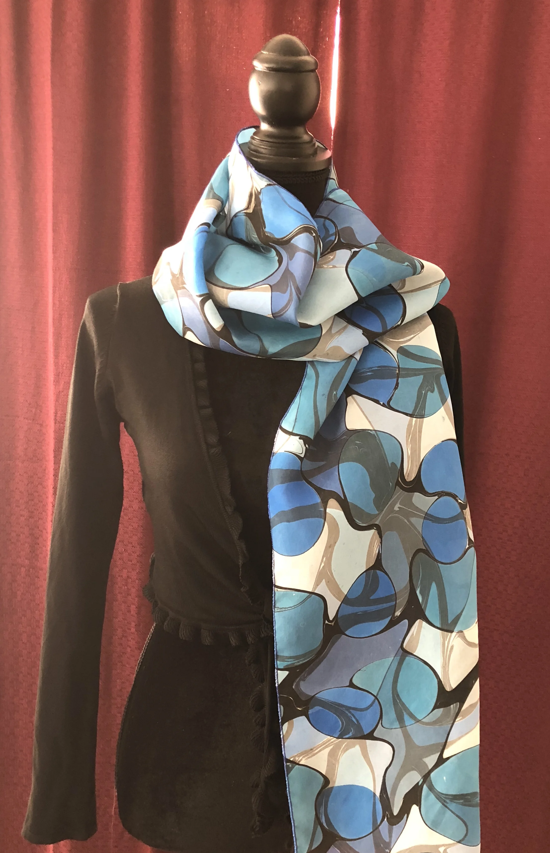 Overmarbled Silk Scarves