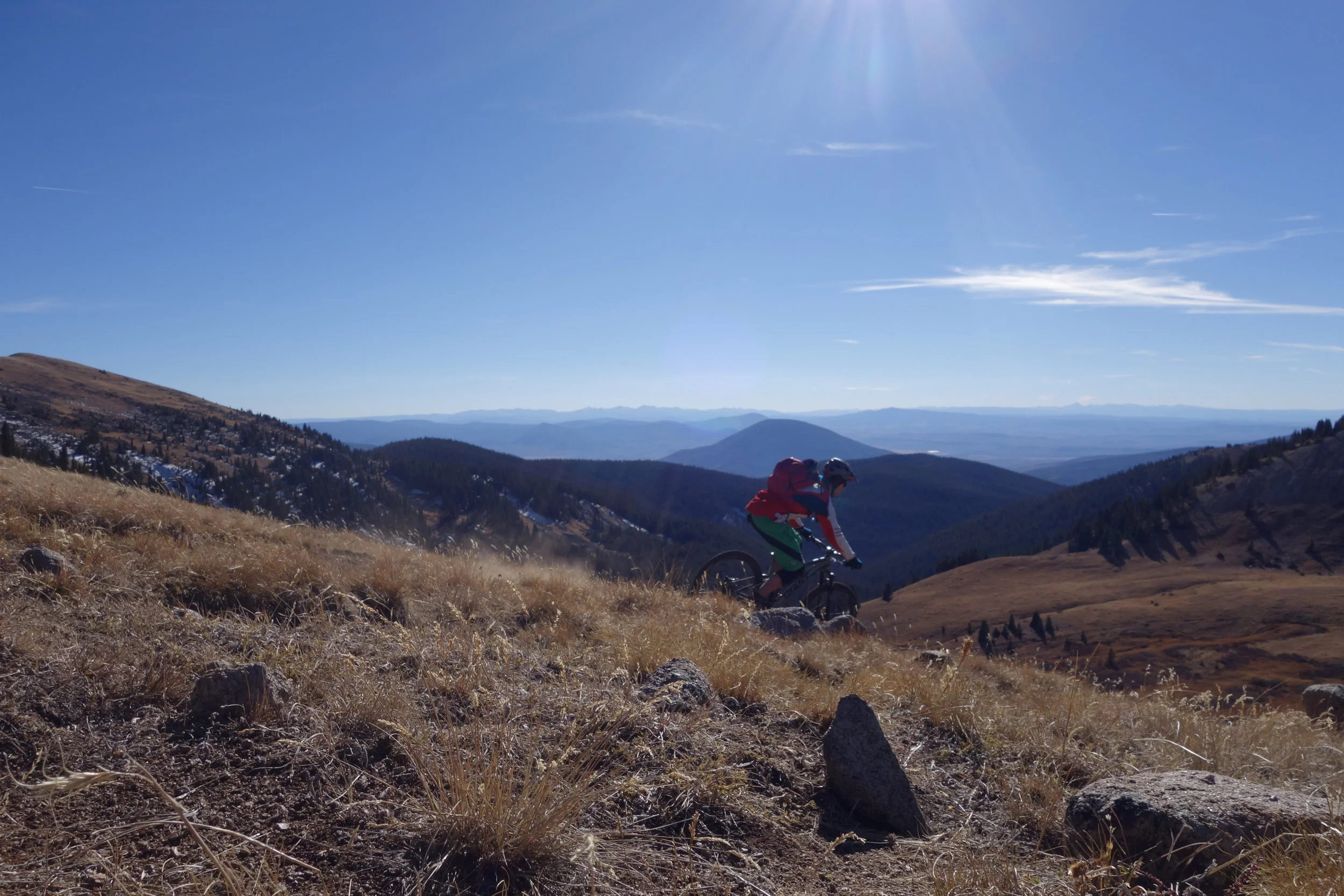 Tim pinning it down Canyon Creek trail