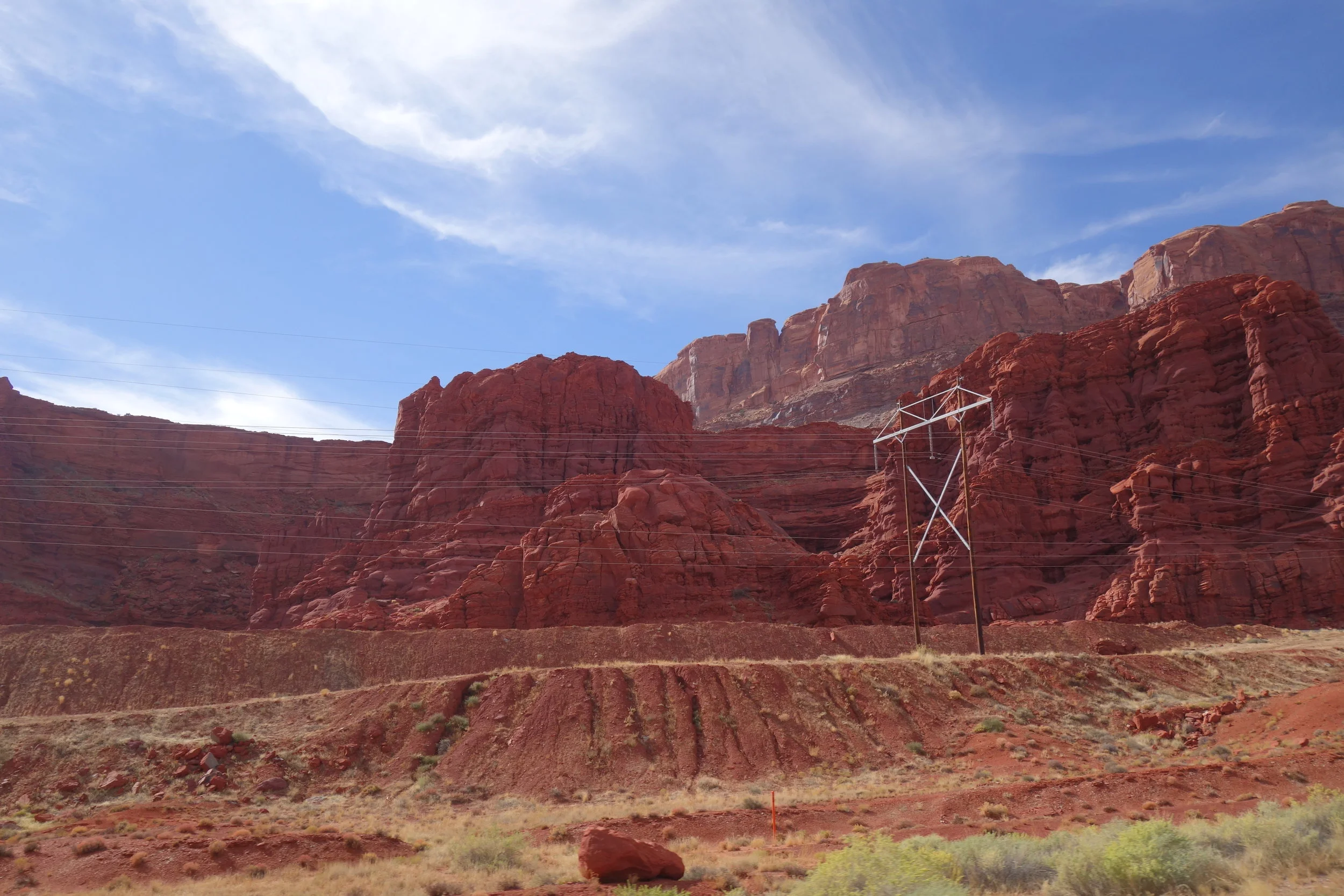 Dinosaur country. The boys won't let me stop every 10 minutes to take photos so I have to shoot from a speeding SUV.
