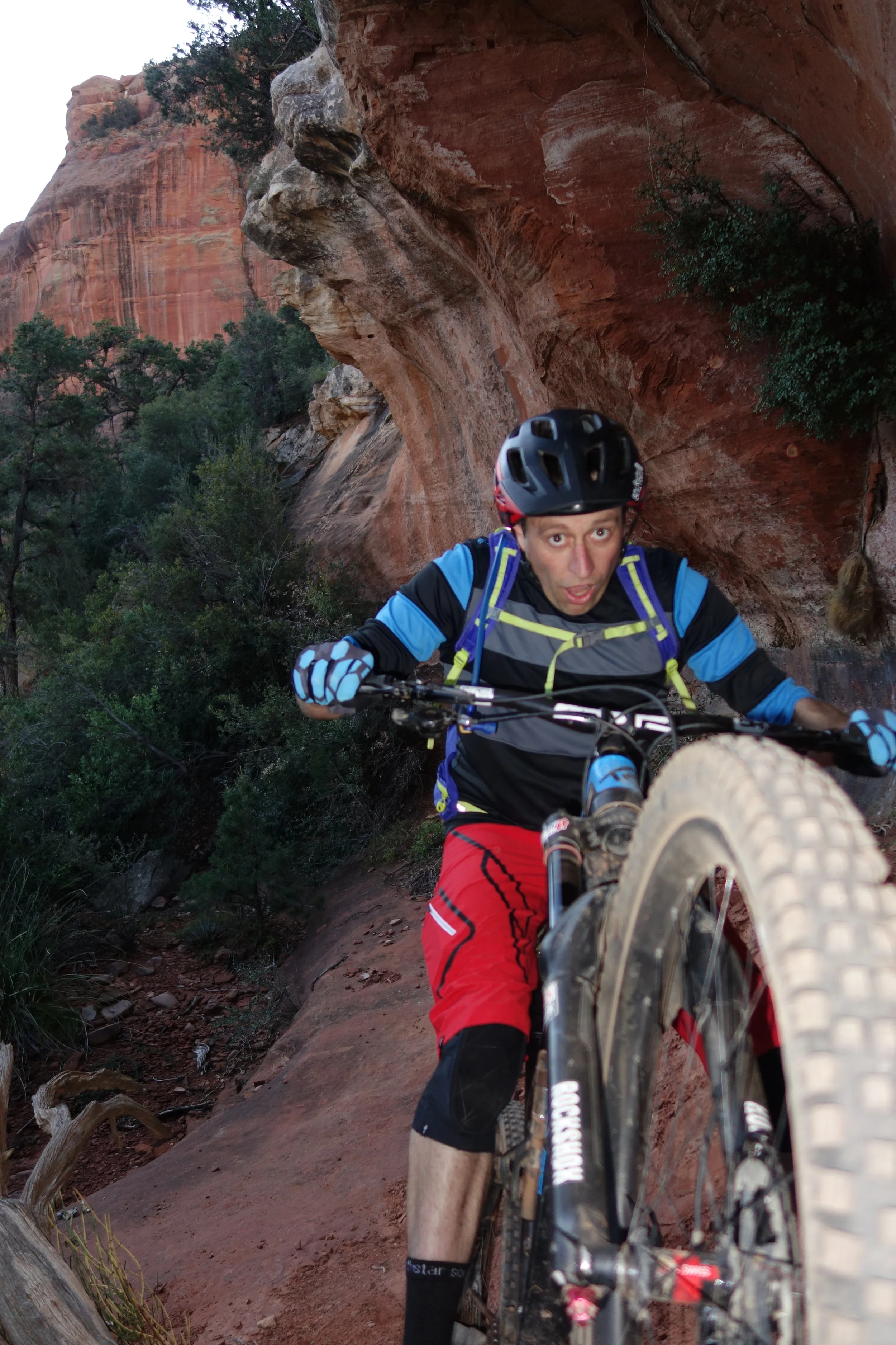 Jeff coming in hot up a technical climb right into my camera. Sorry Jeff.