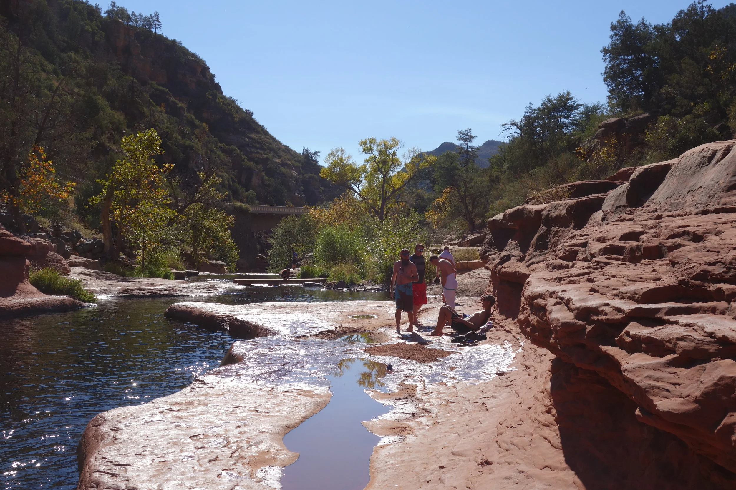 We stop off at Slide Rock for an icy cold swim.