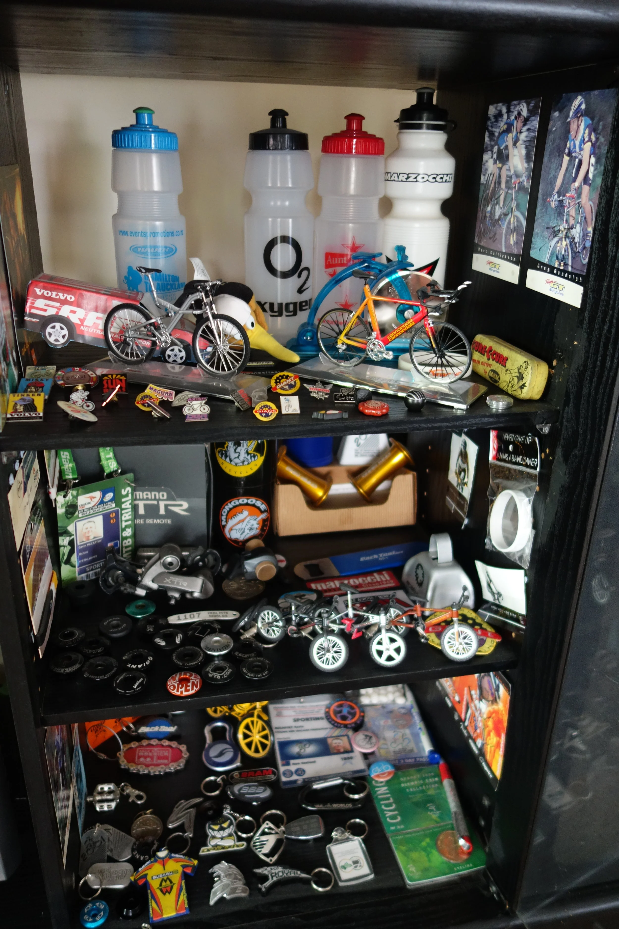 Being single means Gav can have his bike stuff in the lounge as well.