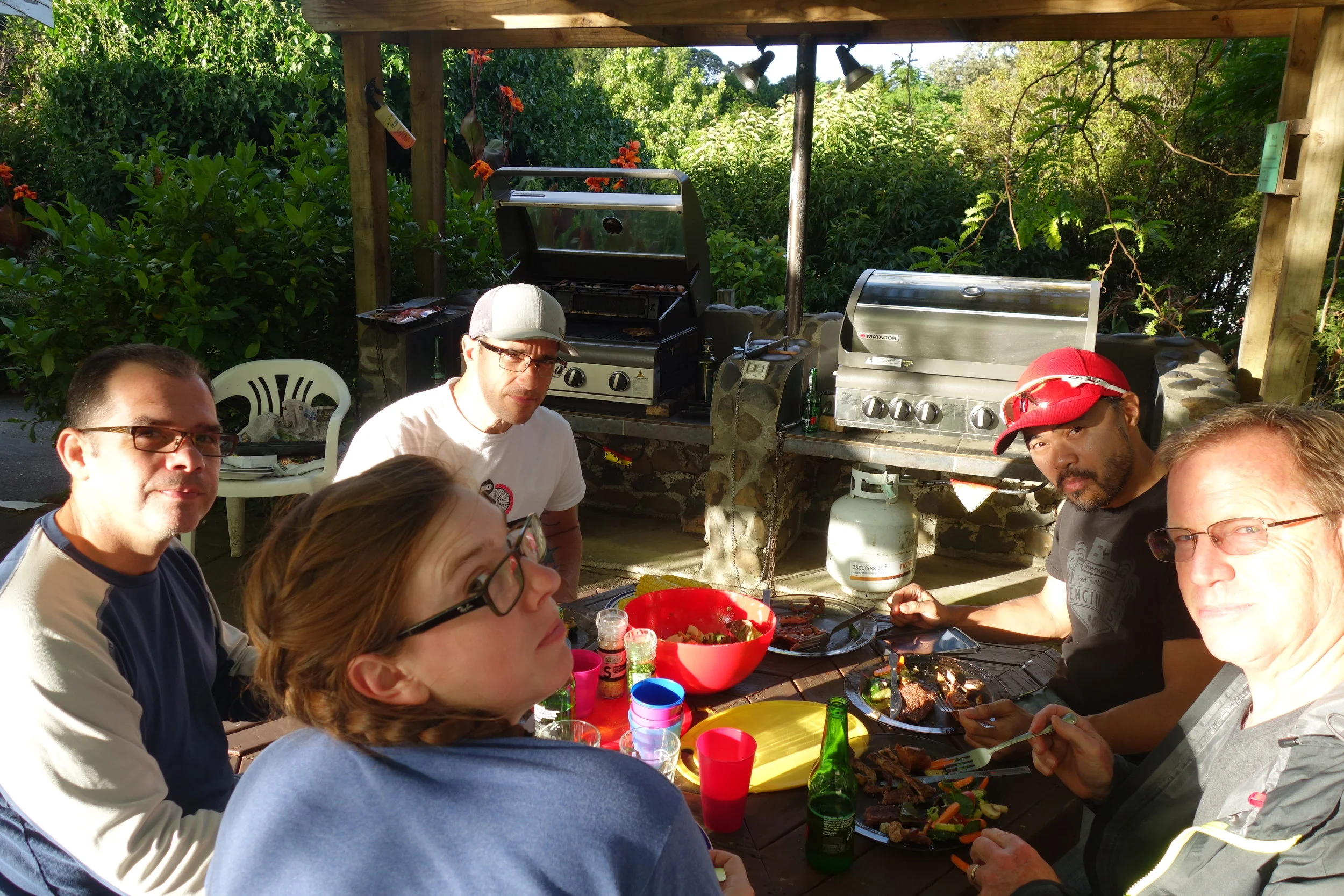Some of the gang. From left clockwise...Mike, Richard (Ninja boss), Jeff, Jim and Kristina.
