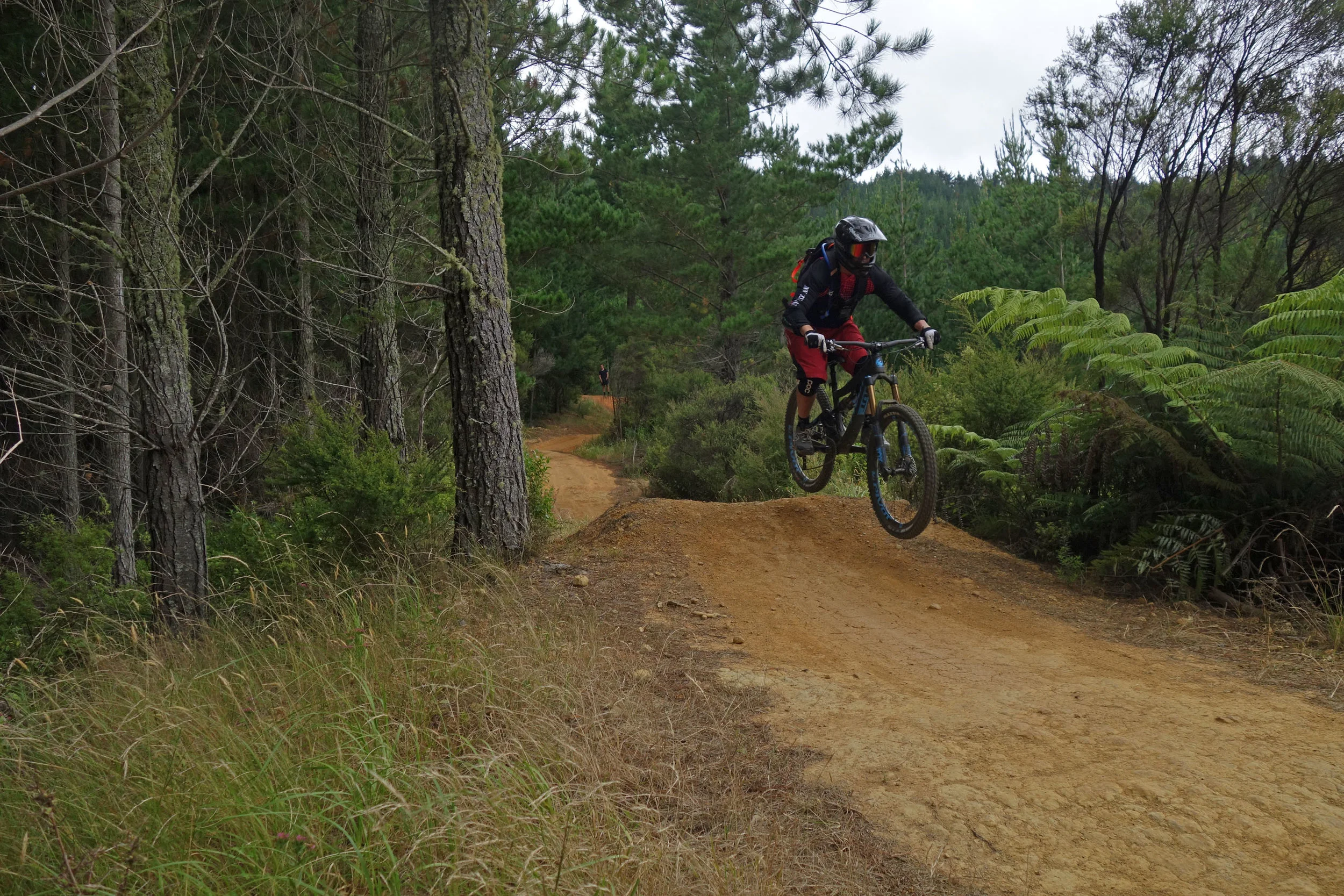 Mike was getting faster and going bigger with each run on his first day ever on his brand new Pivot Firebird.