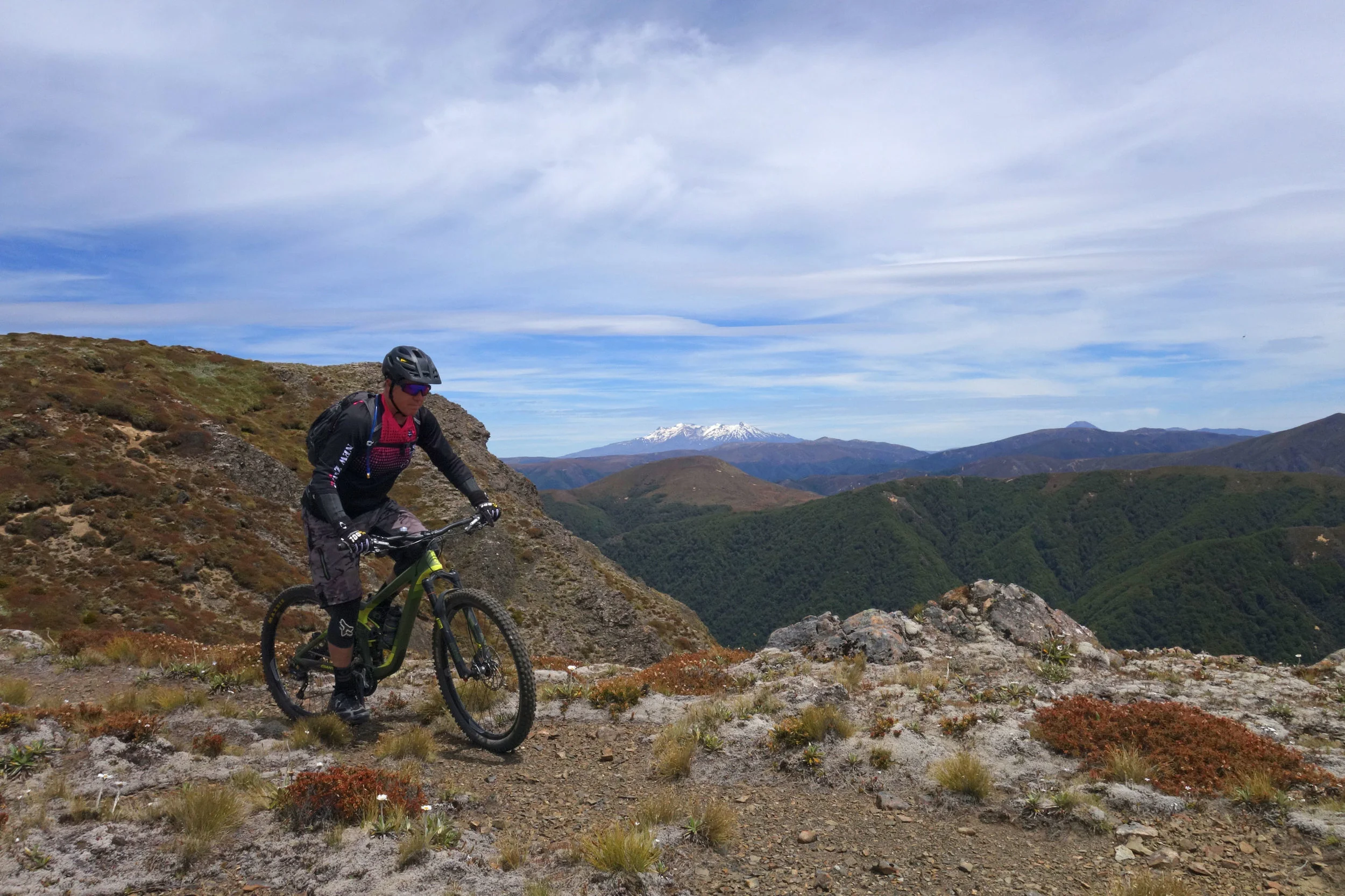 Jim pedalling in to the next descent.