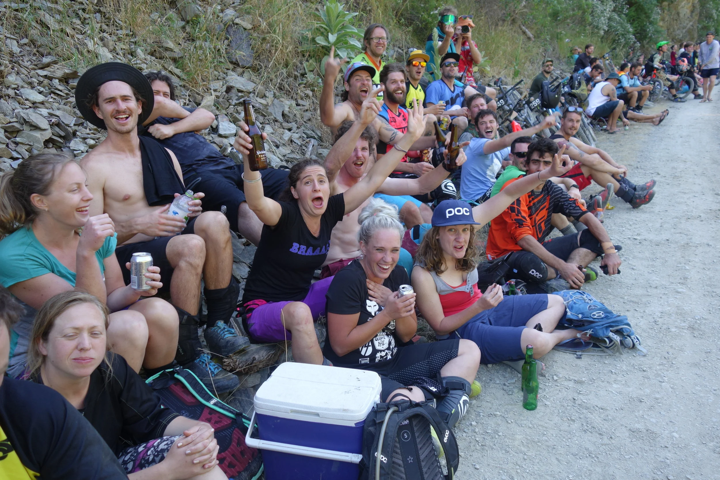 There were many pissed mutants cheering passers-by.