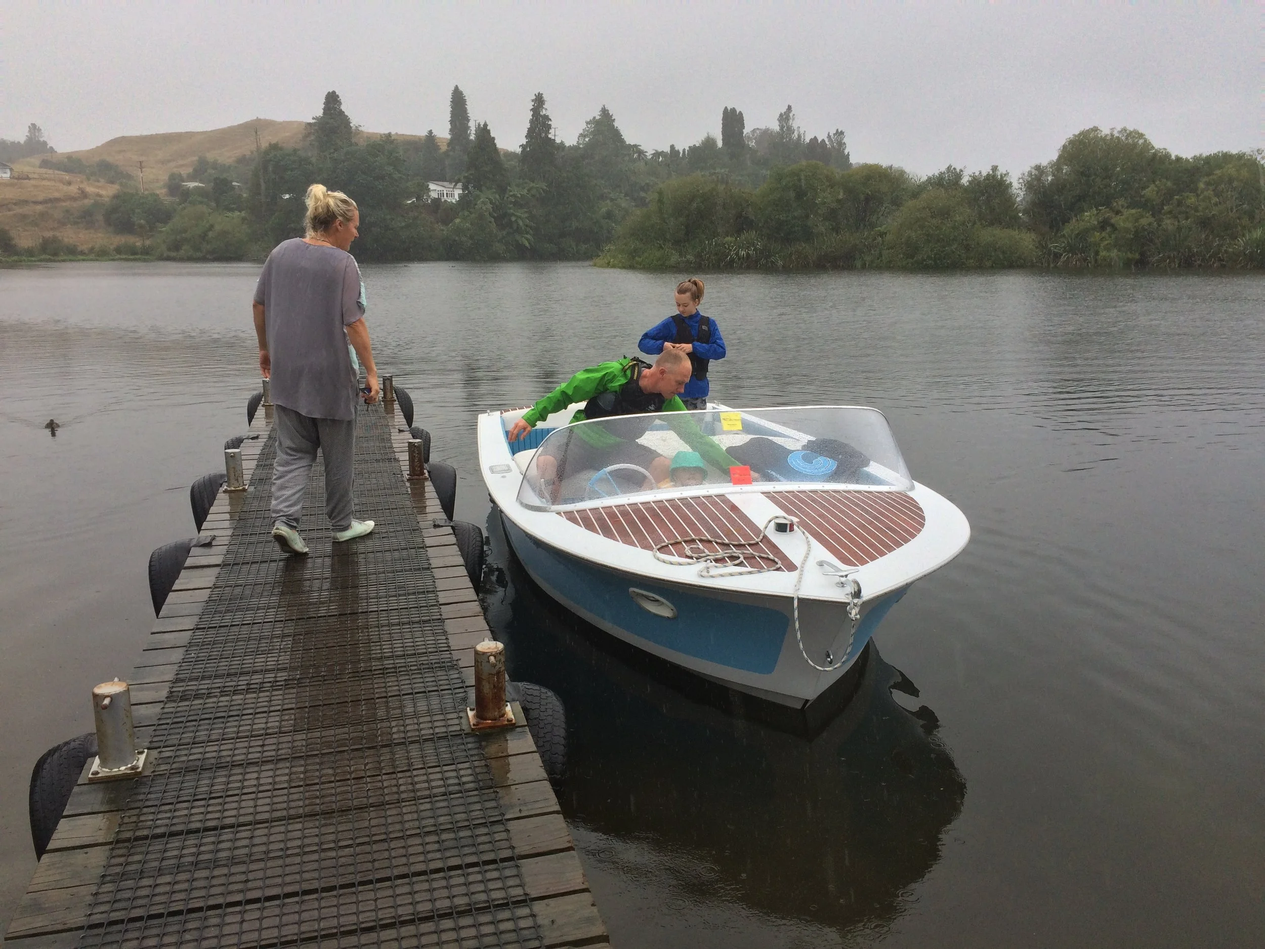 Stefan built this Hartley speed boat from scratch. It has a Ford XR6 motor. He is an accountant. Weird I know.