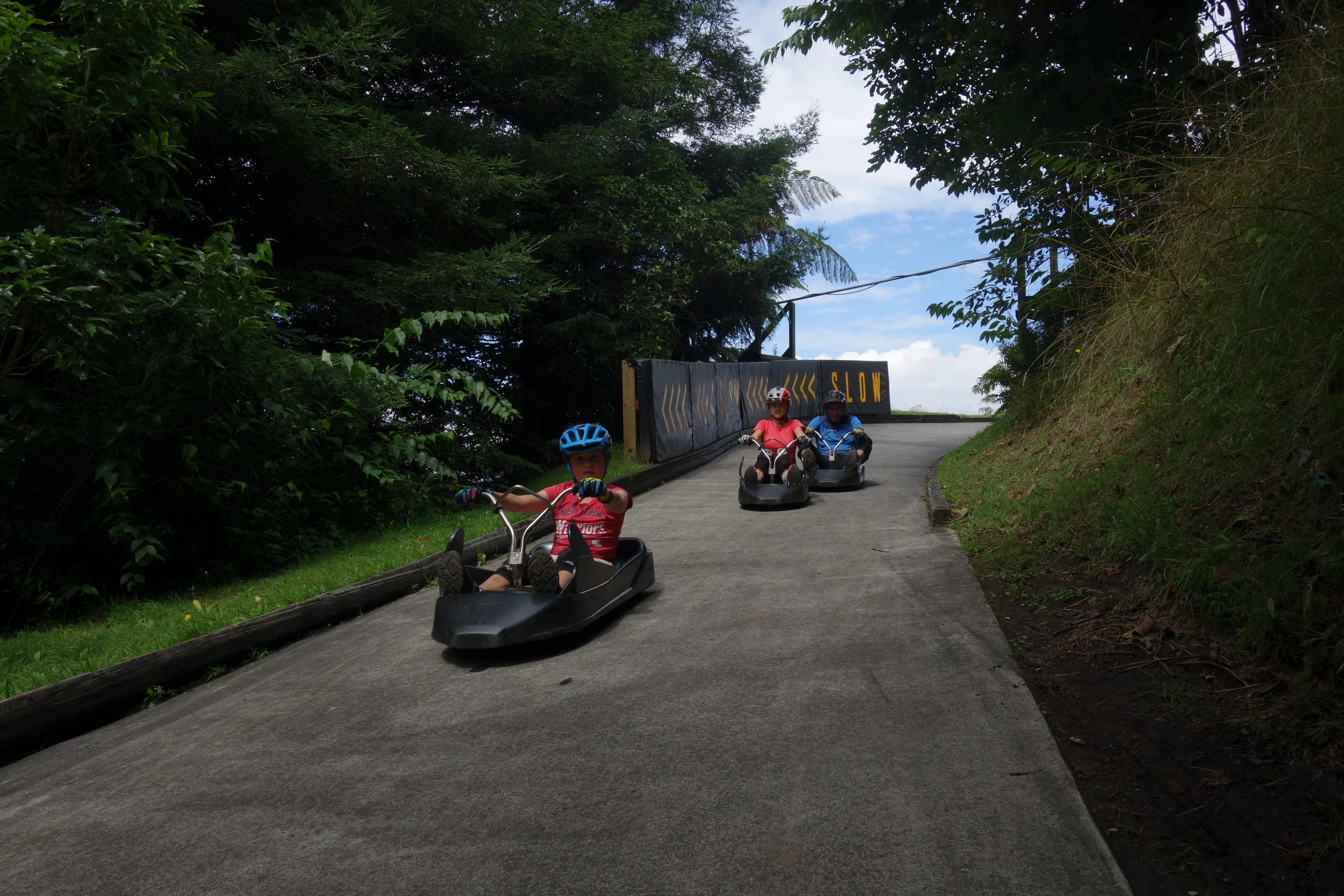 I thought the luge runs would be a little tame. SO MUCH FUN and a little scary...OK..very scary especially with visions of a cheese grated daughter in the local hospital.