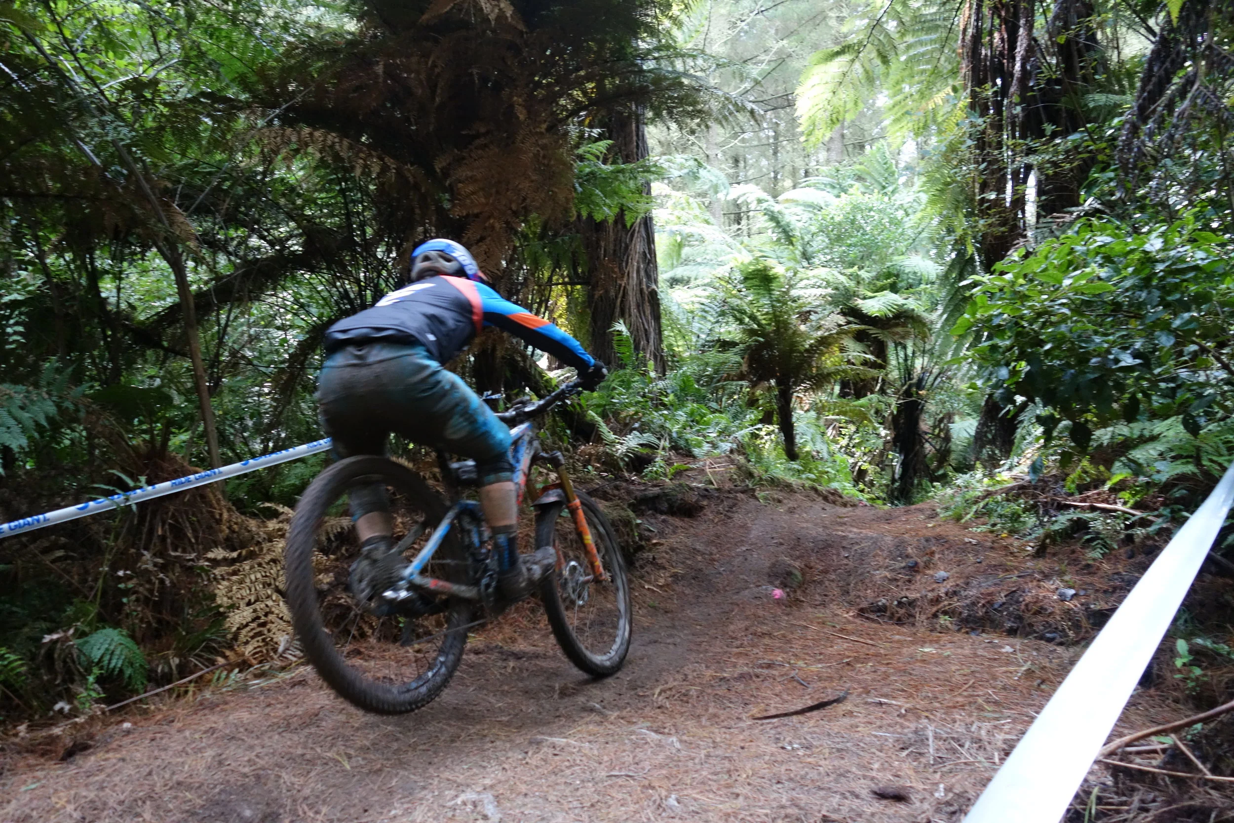 High speed entry into the river trail and its infamous gap jump.