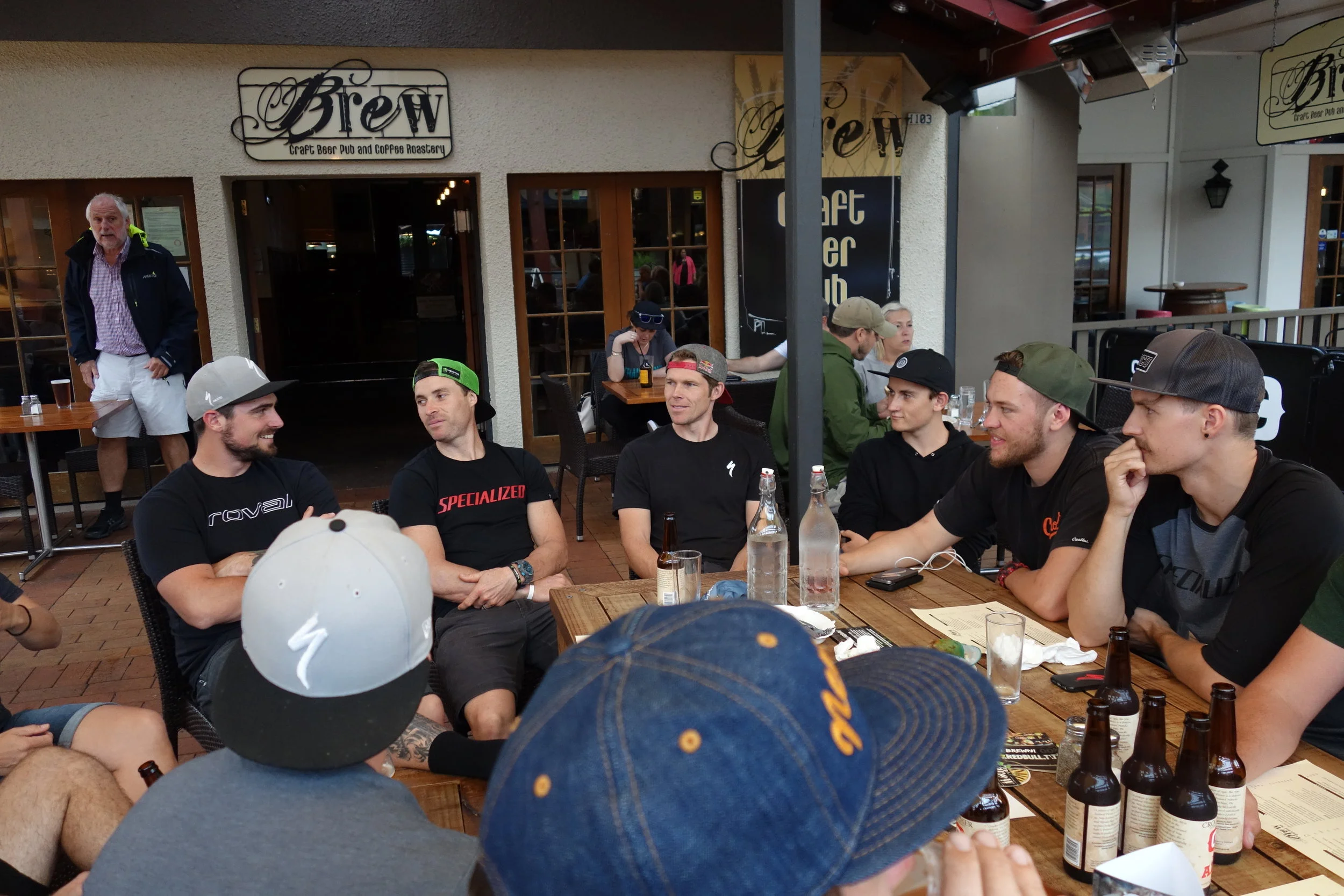 Even if you don't know a pro rider from a pavlova, they are easy to spot... a steely glint in the eyes from behind a mask of dominance. Curtis and Jared (centre and to the left) would have been gunslingers in another era.