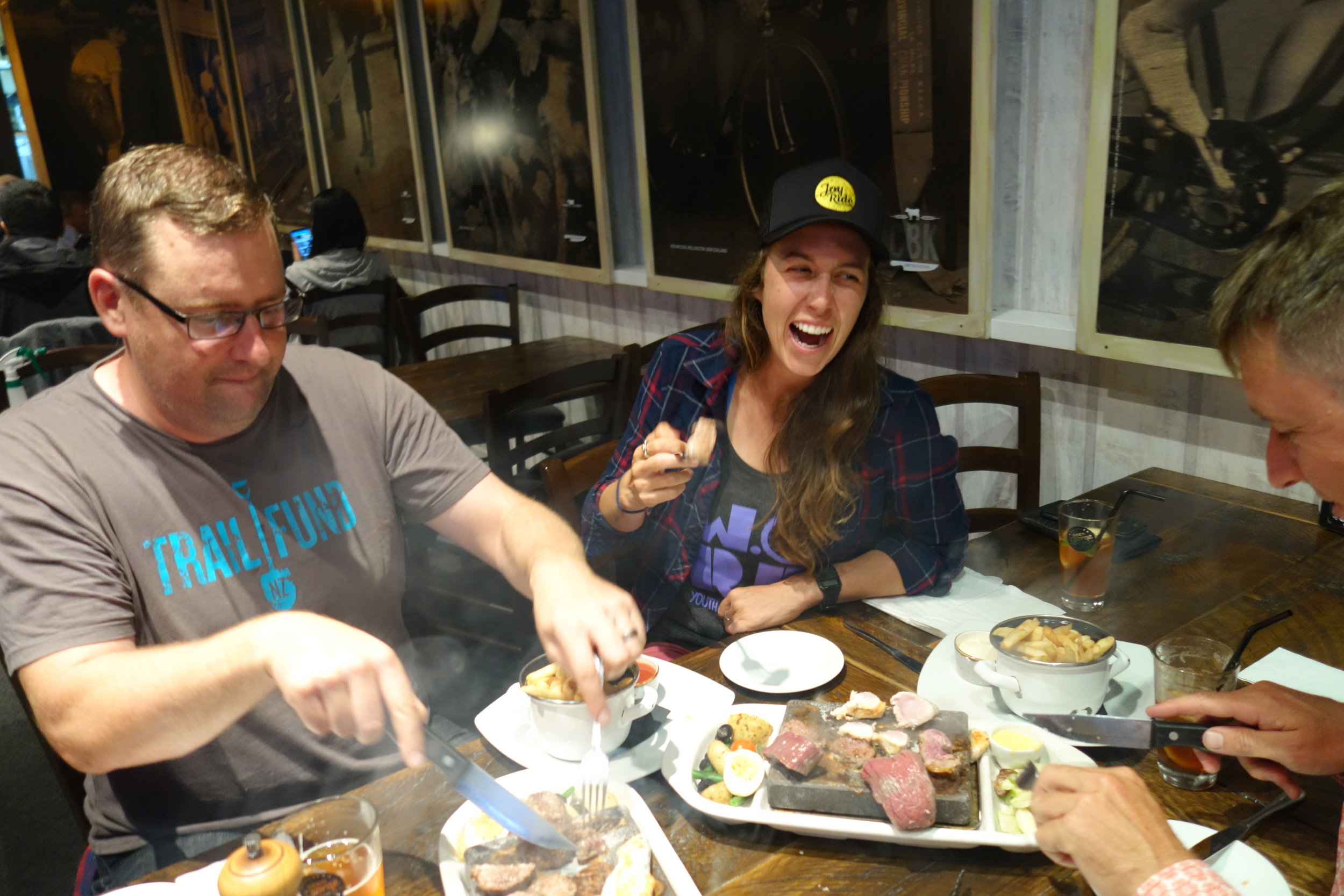 Hot meat platter with Ash and Russel Garlick from Trailfund.