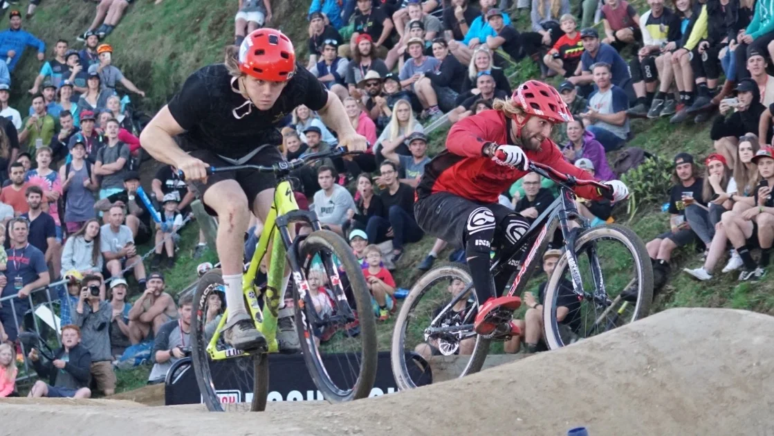 Keegan Wright and Adrian loron battling it out. photo: Jeff Carter
