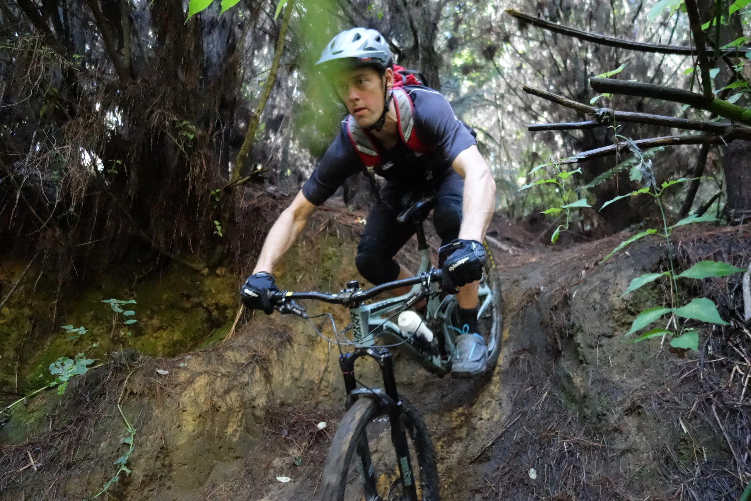Tim dropping in off a bank somewhere in Tumeke.