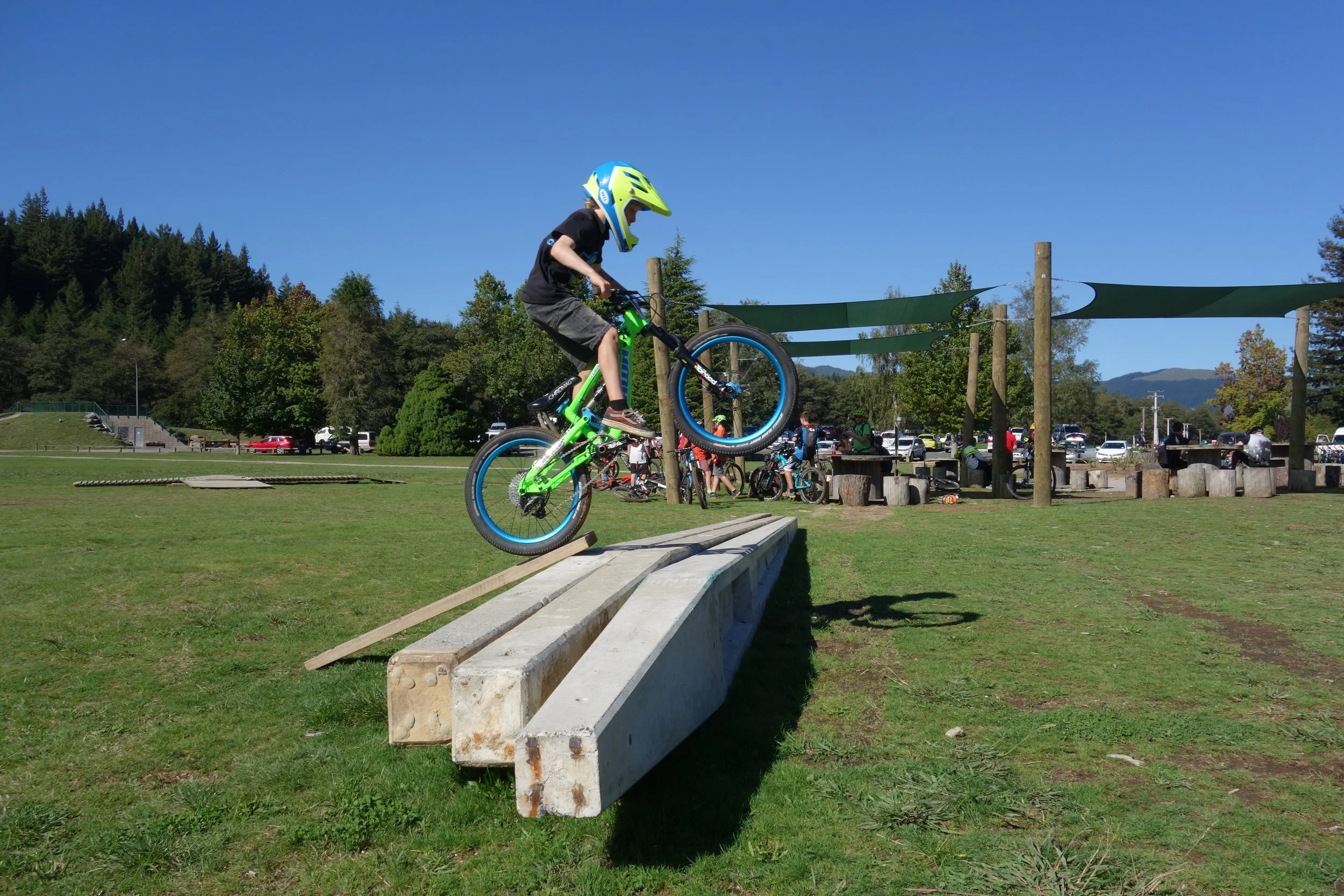 The simple life of being a kid with a bike and a plank of wood. This is one of the twins Jake or Theo from Queenstown who made fame recently hucking jumps at Gorge Road.